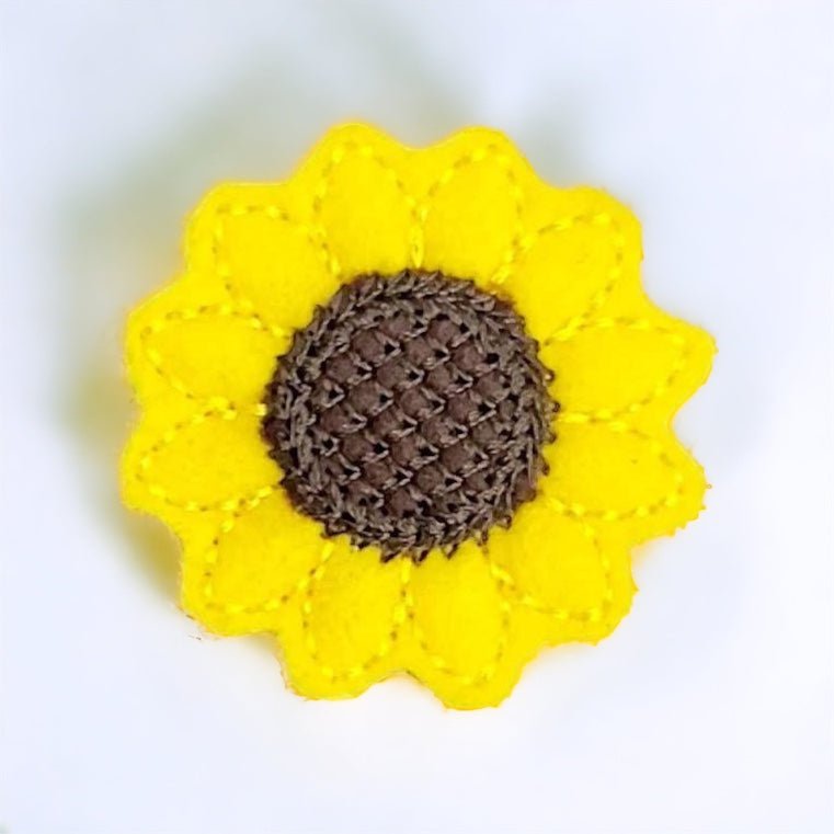 Felt Sunflower Badge Topper + Reel - | Happie Potato Image 1