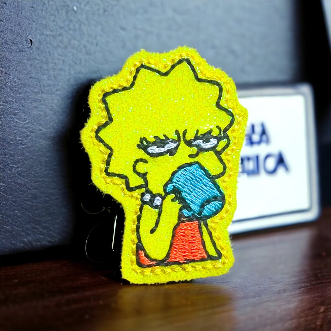 Vinyl Lisa Simpson Coffee Meme Badge Topper + Reel - | Happie Potato Image 2