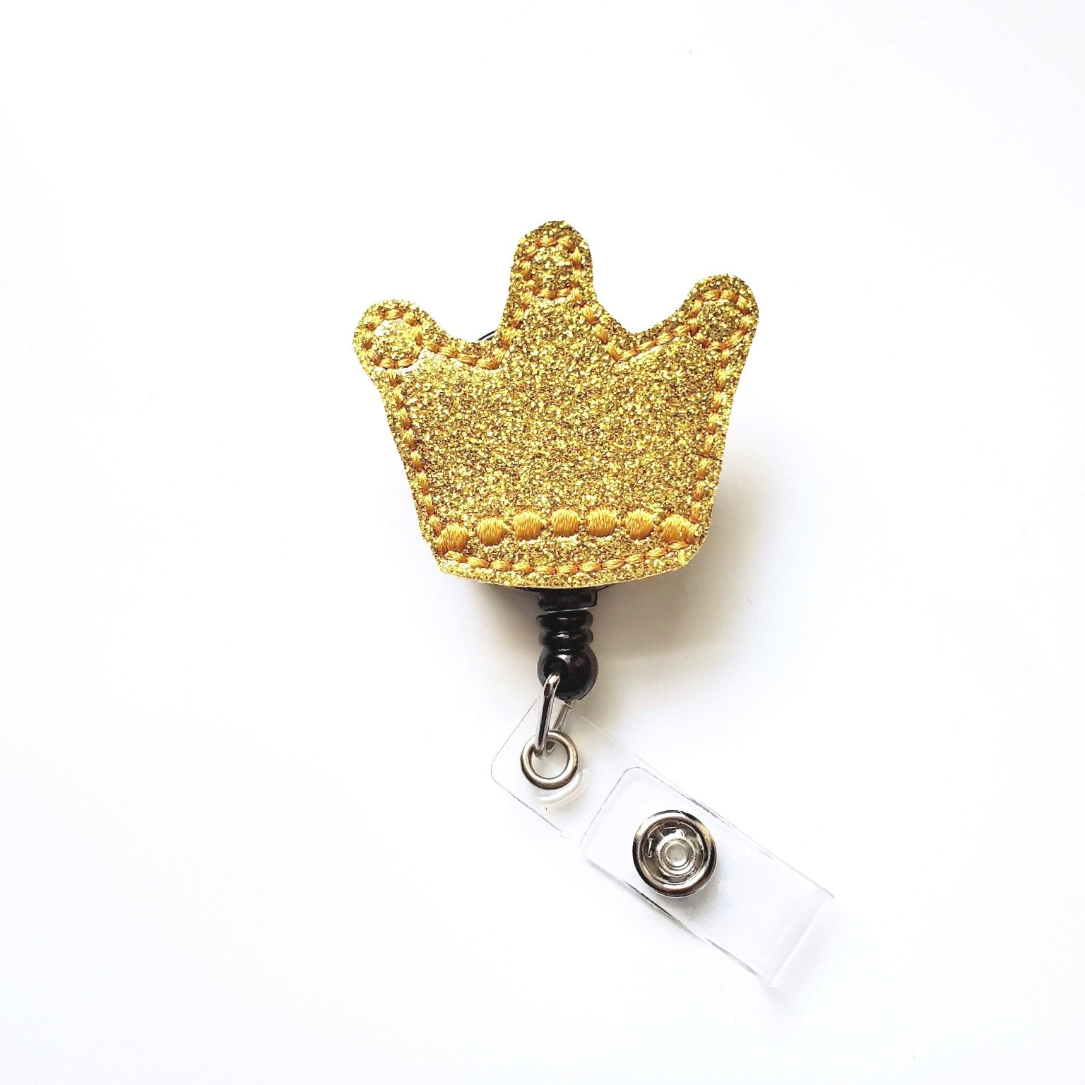 Vinyl Glitter Crown Badge Topper + Reel - | Happie Potato Image 1