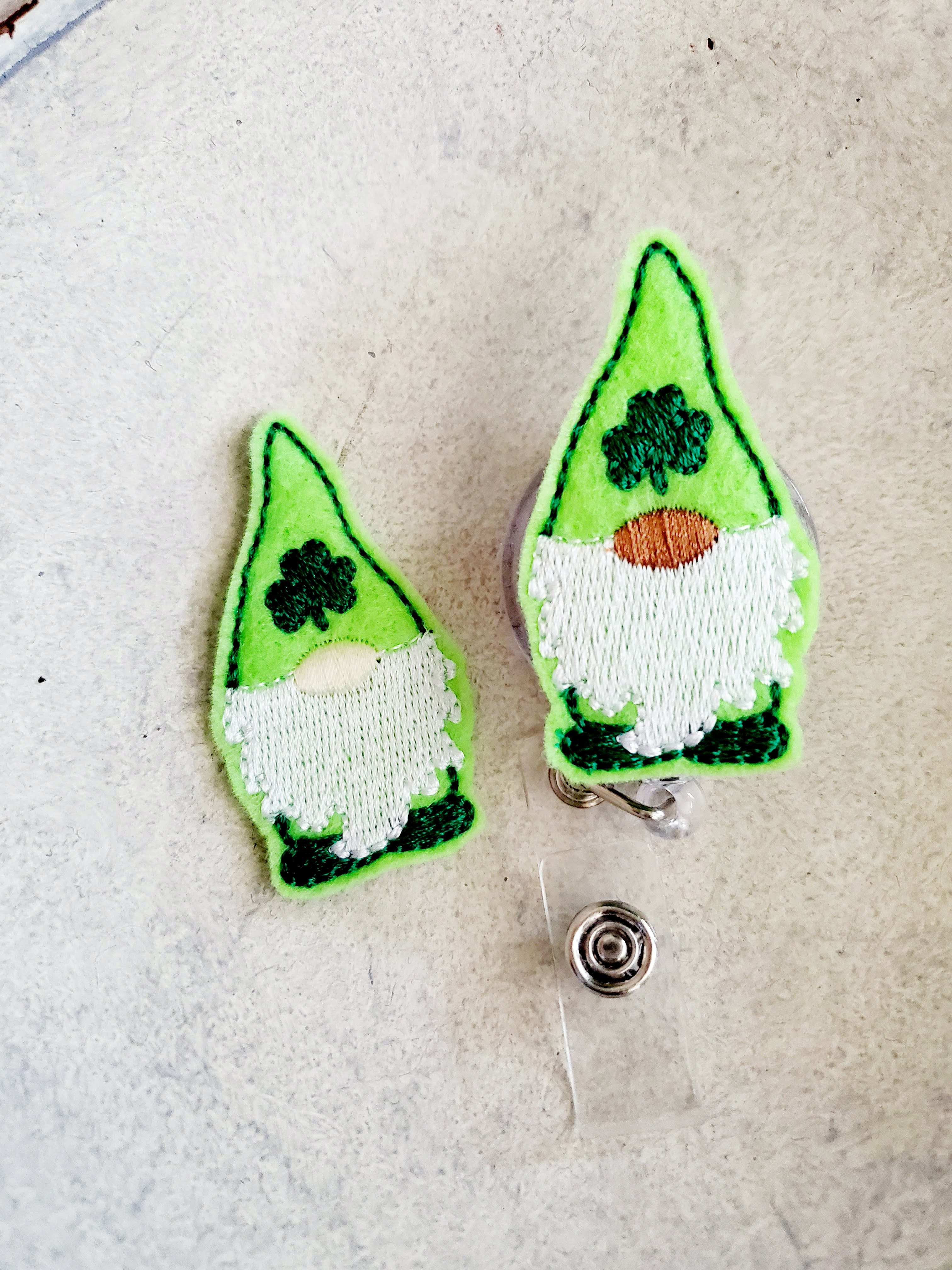 St Patricks Day Gnome Badge Reel - love tan co.