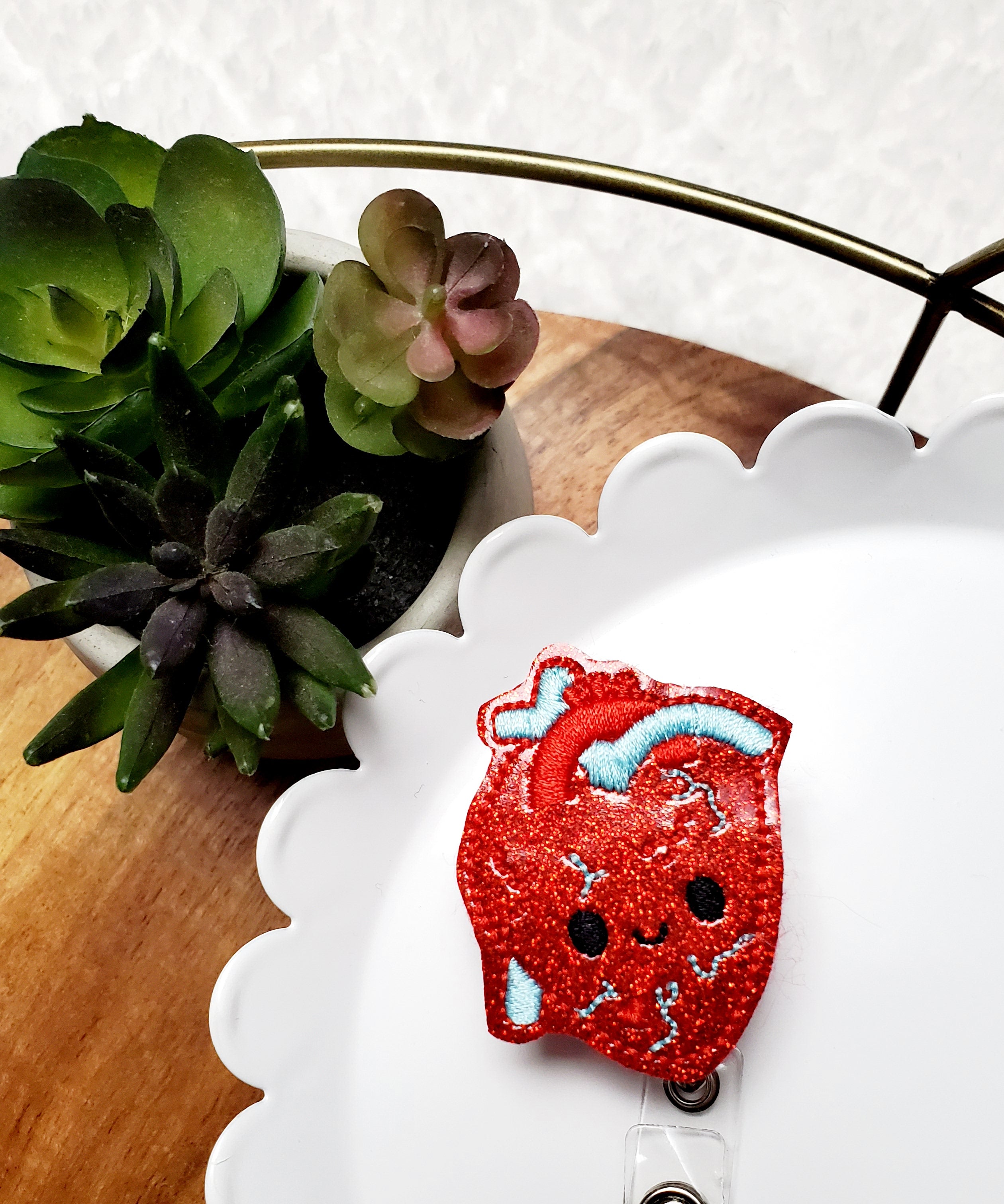 Vinyl Heart Badge Topper + Reel - | Happie Potato Image 2