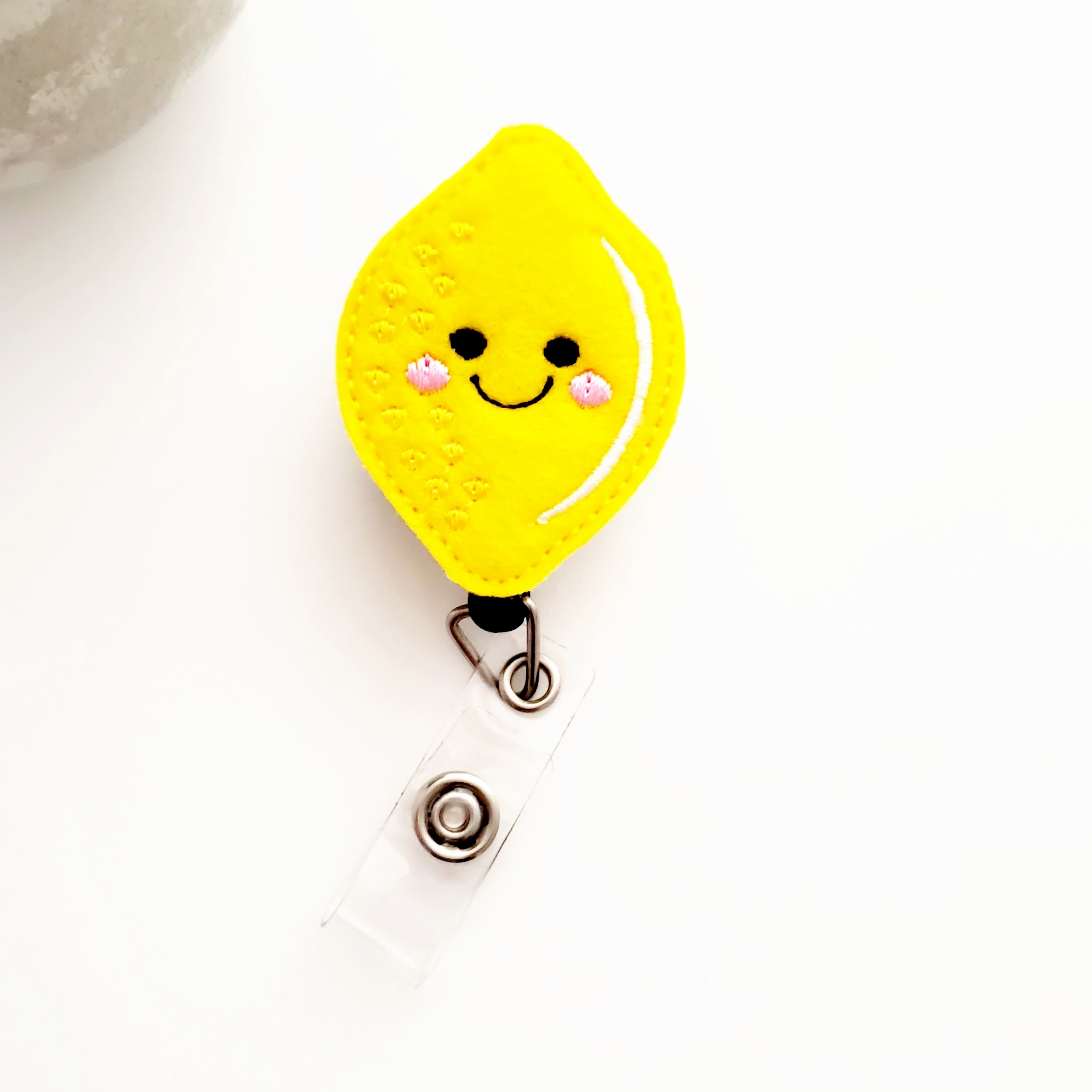 Felt Orange Pear Lemon Badge Topper + Reel - | Happie Potato Image 6