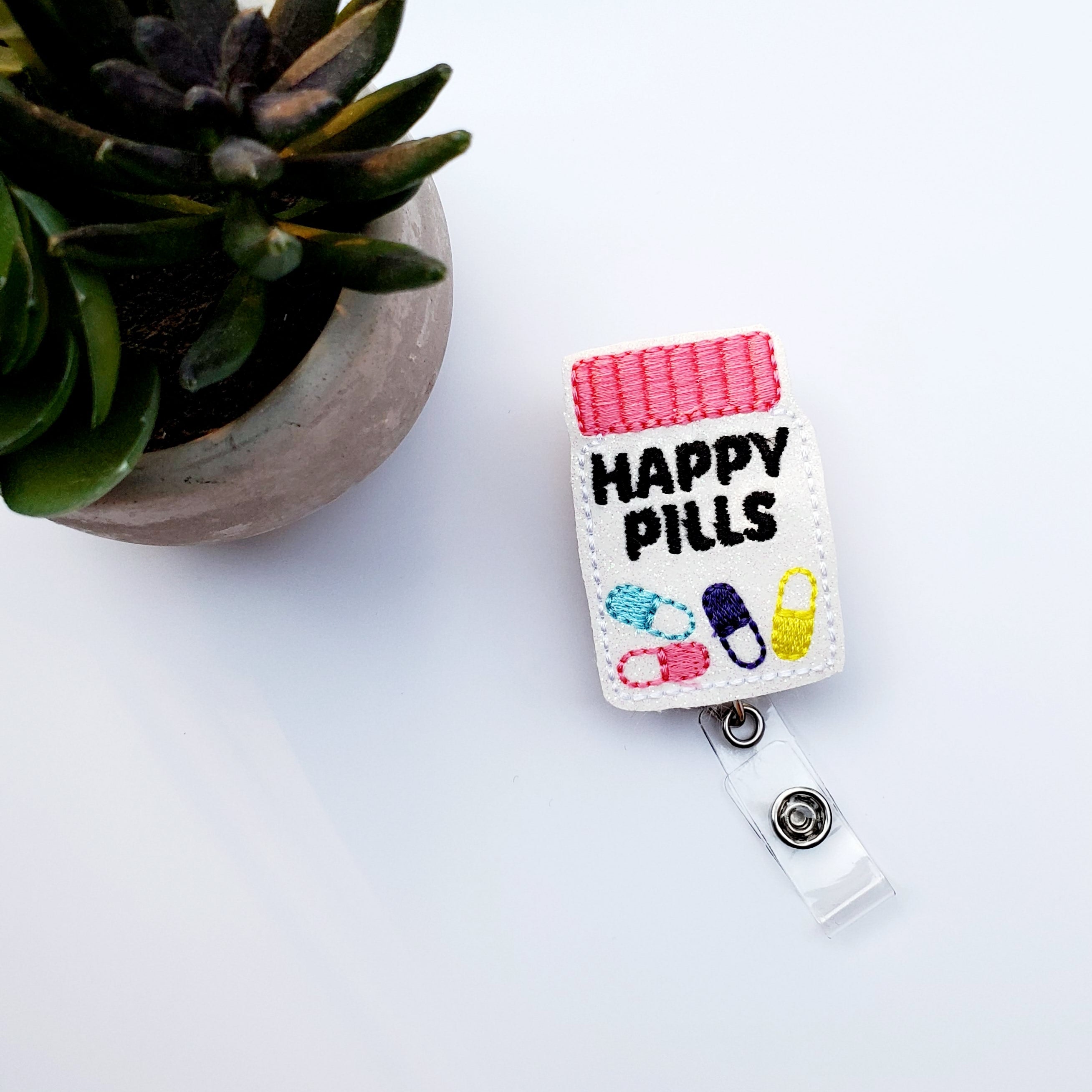 Vinyl β Chill Pill Happy Pill Bottle Badge Topper + Reel - | Happie Potato Image 3