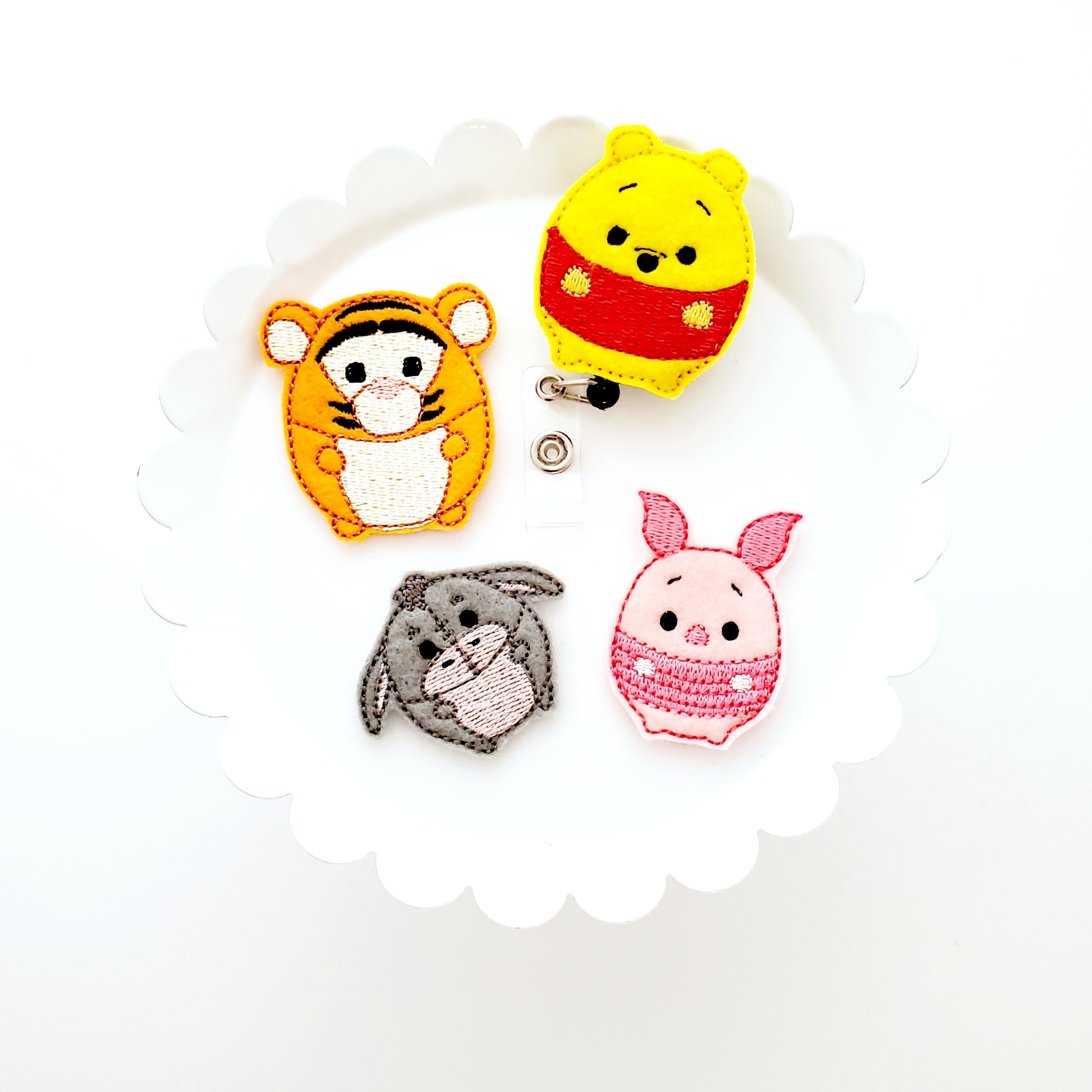Felt Honey Bear Fufu Friends Badge Topper + Reel - | Happie Potato Image 1