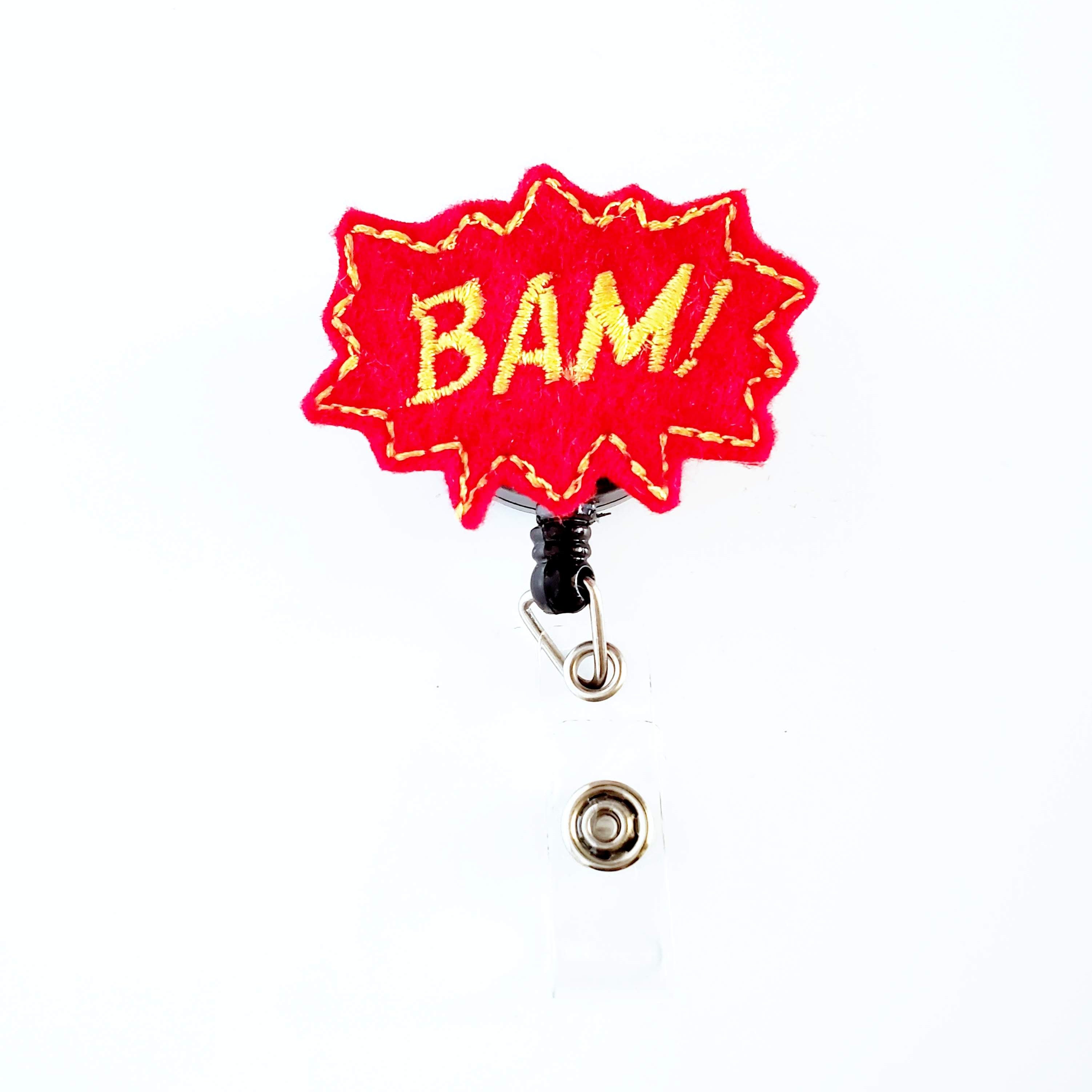 Felt Bam! Gold Outline Badge Topper + Reel - | Happie Potato Image 1