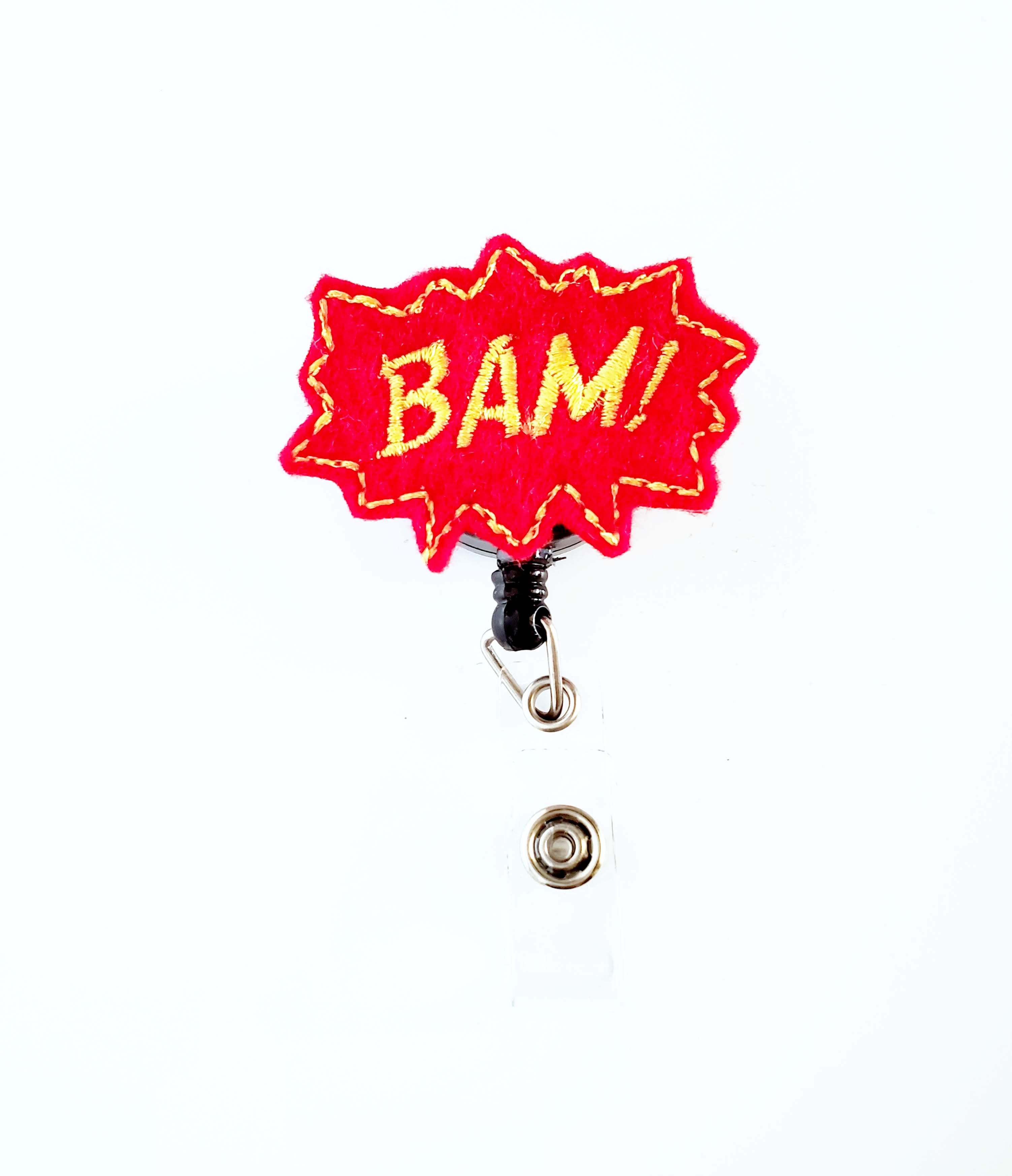 Felt Bam! Gold Outline Badge Topper + Reel - | Happie Potato Image 1