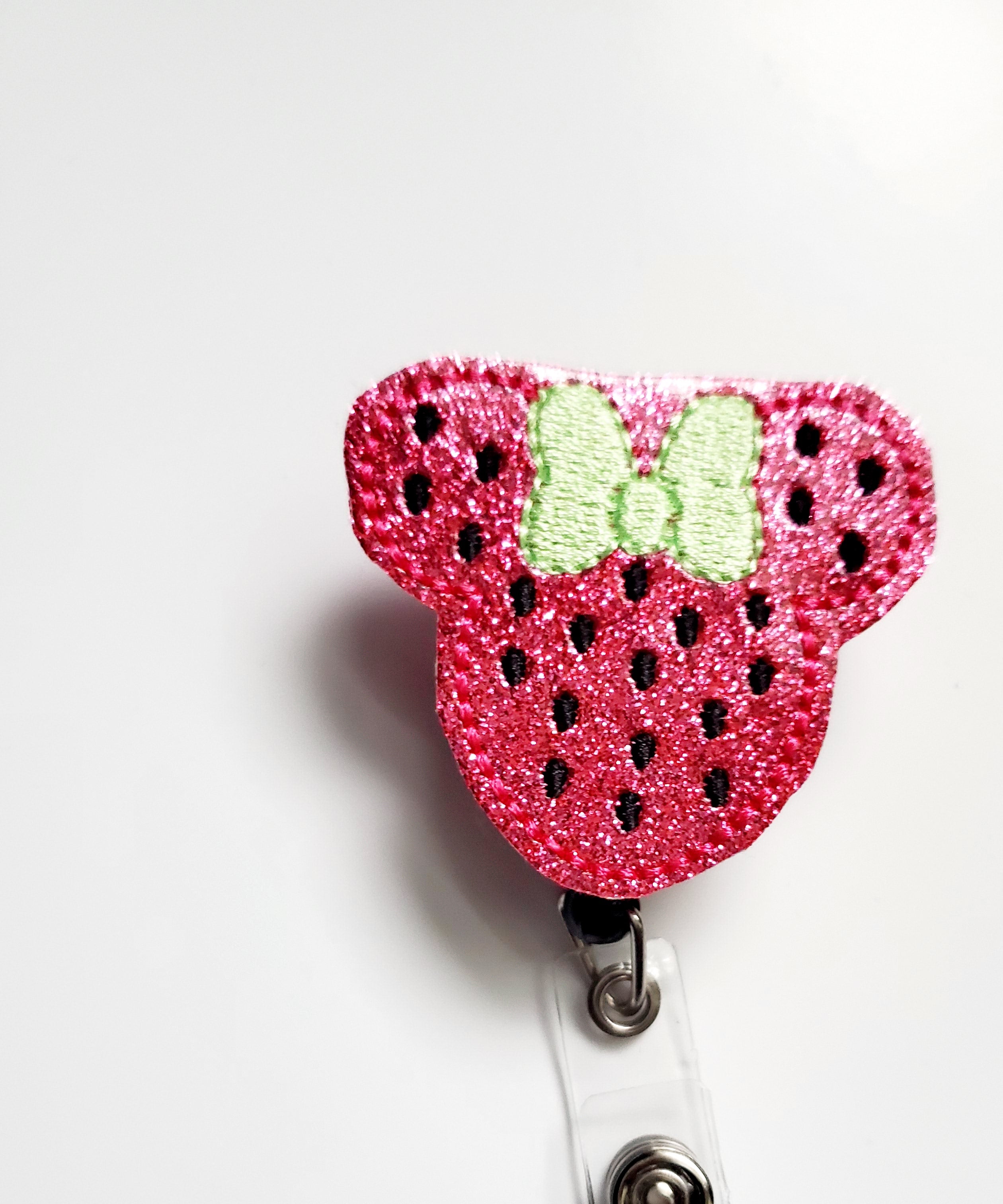 Vinyl Magical Mouse Strawberry Badge Topper + Reel - | Happie Potato Image 1