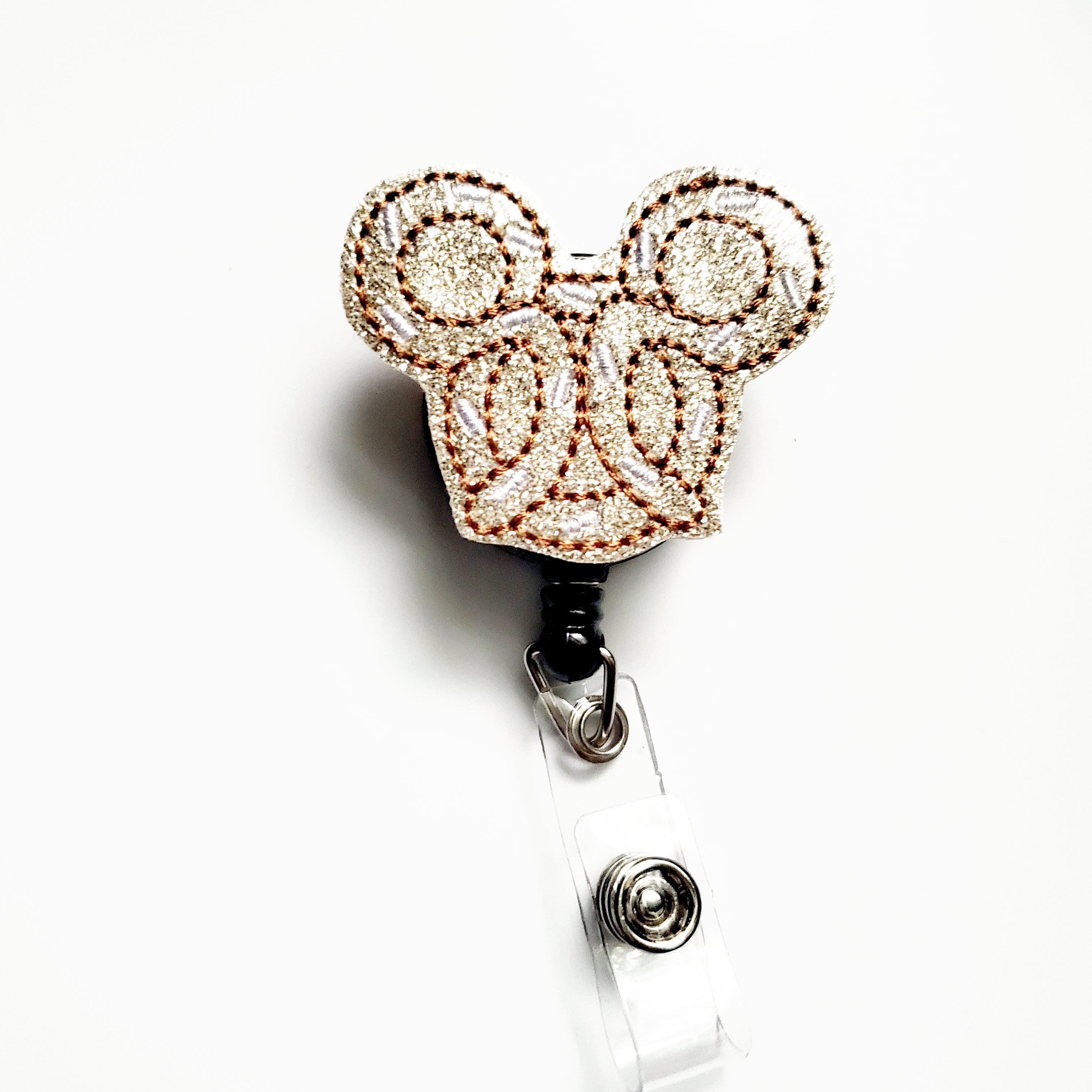 Vinyl Magical Mouse Pretzel Badge Topper + Reel - | Happie Potato Image 1
