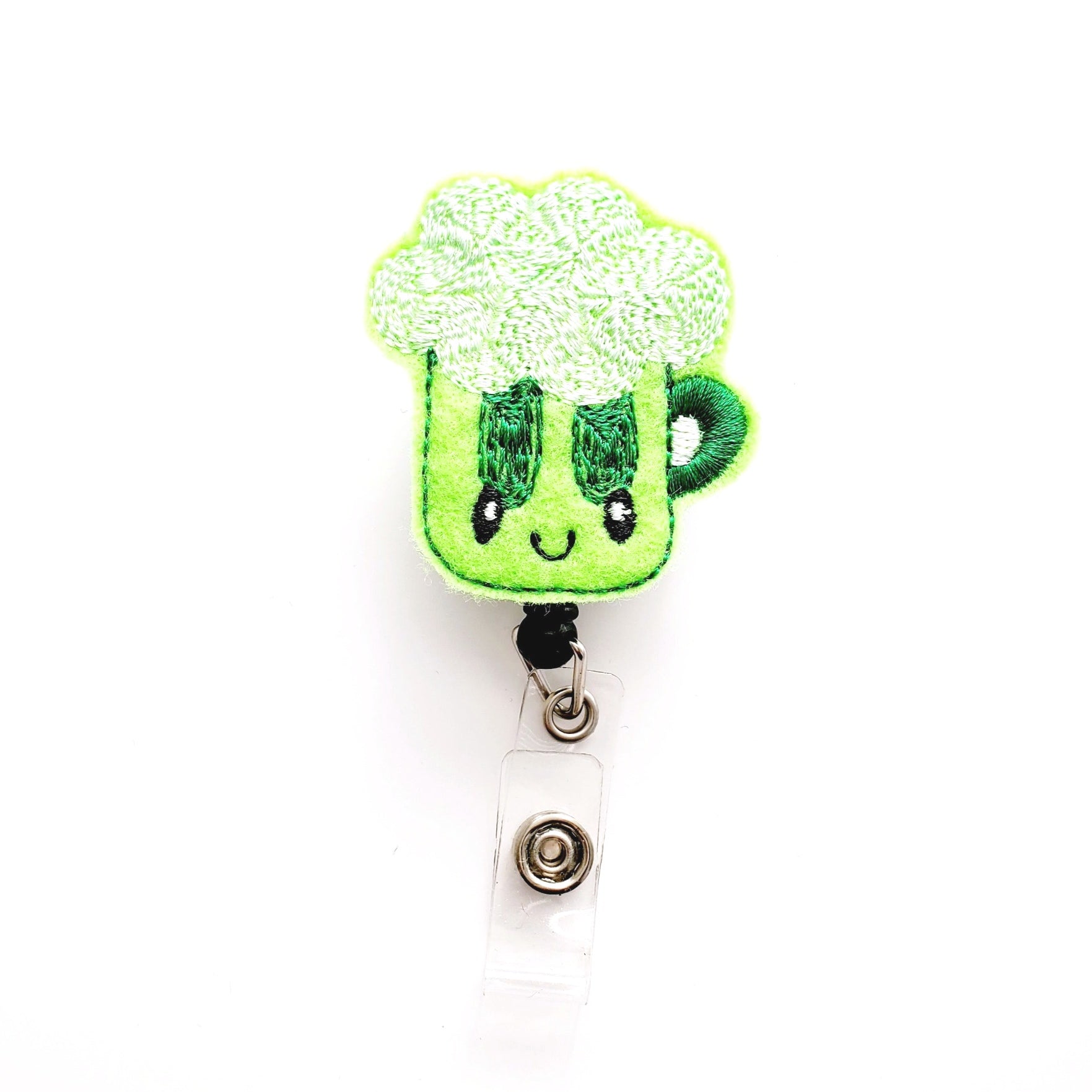 Felt Green Shamrock Beer Badge Topper + Reel - | Happie Potato Image 1