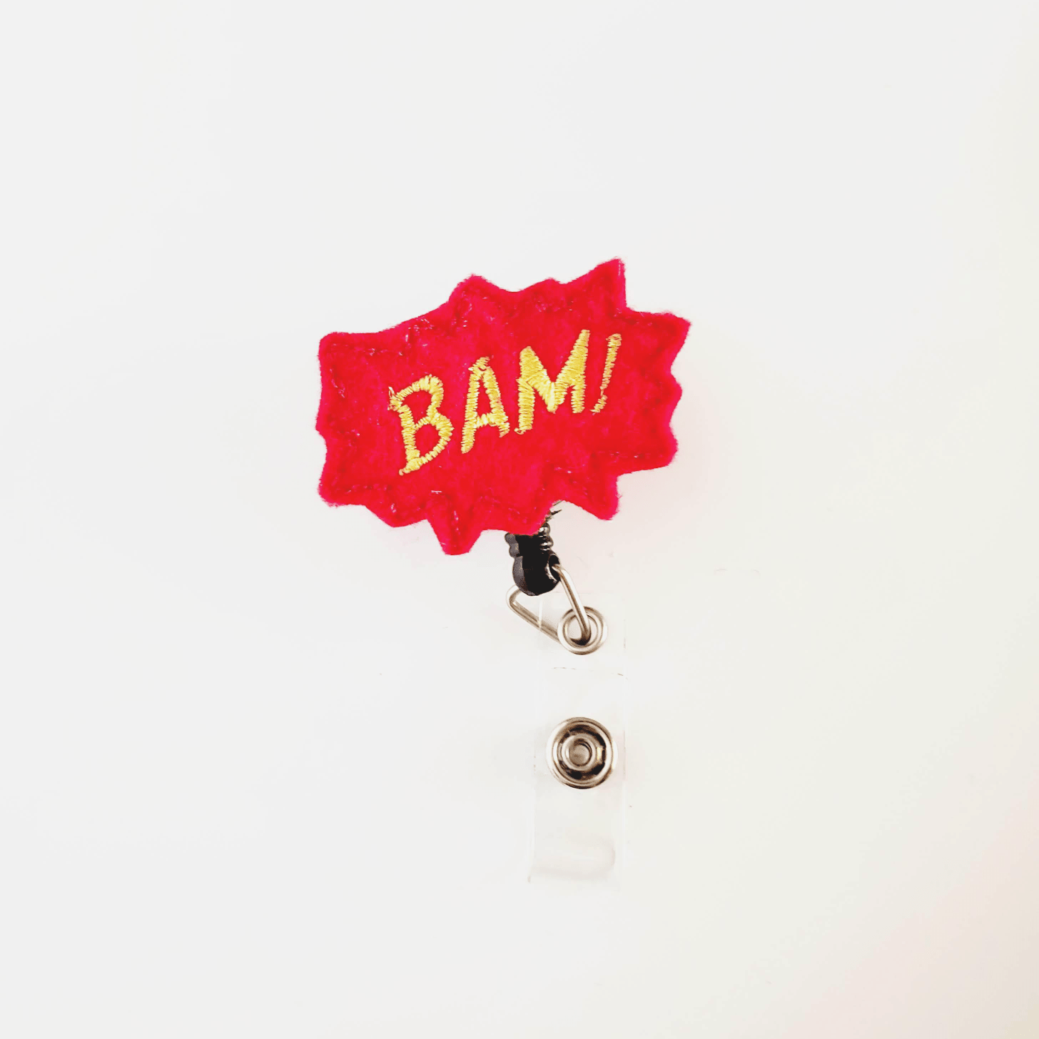 Felt Bam! Red Outline Badge Topper + Reel - | Happie Potato Image 1