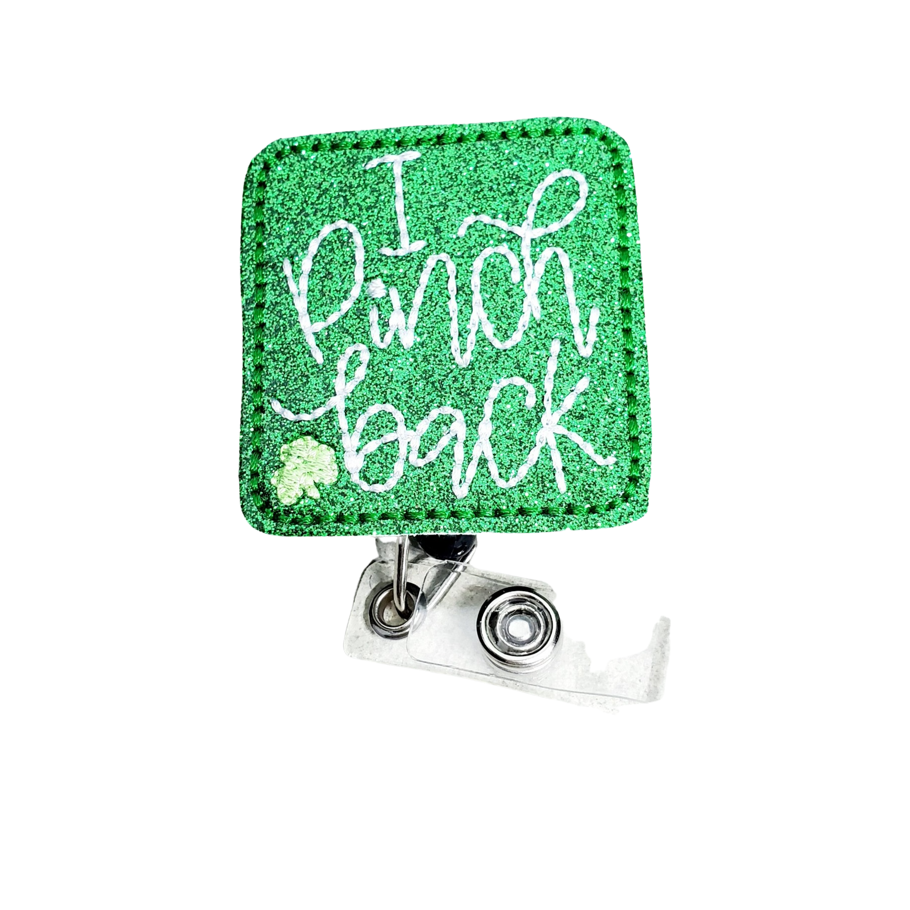 Vinyl I Pinch Back Badge Topper + Reel - | Happie Potato Image 1