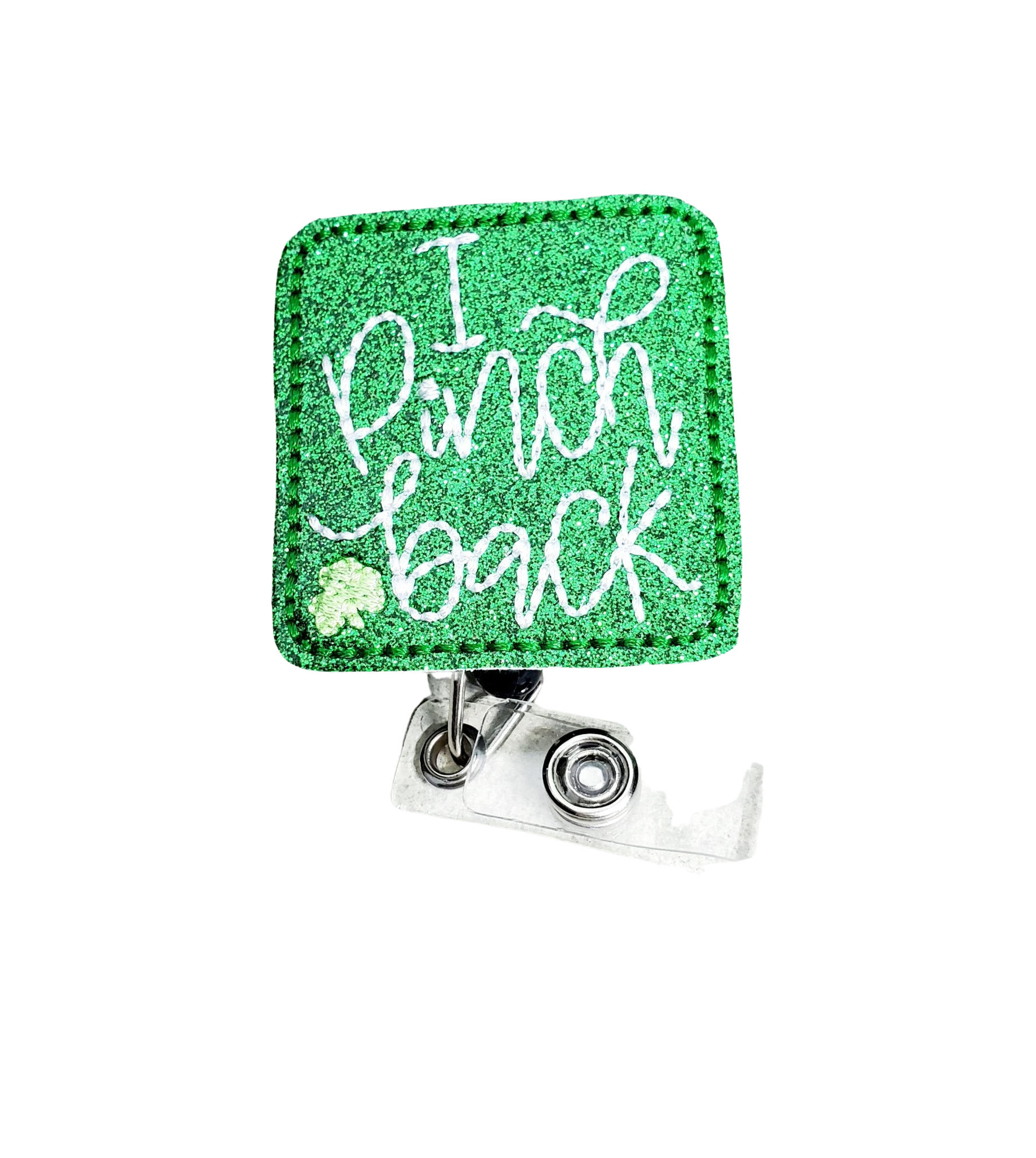 Vinyl I Pinch Back Badge Topper + Reel - | Happie Potato Image 1