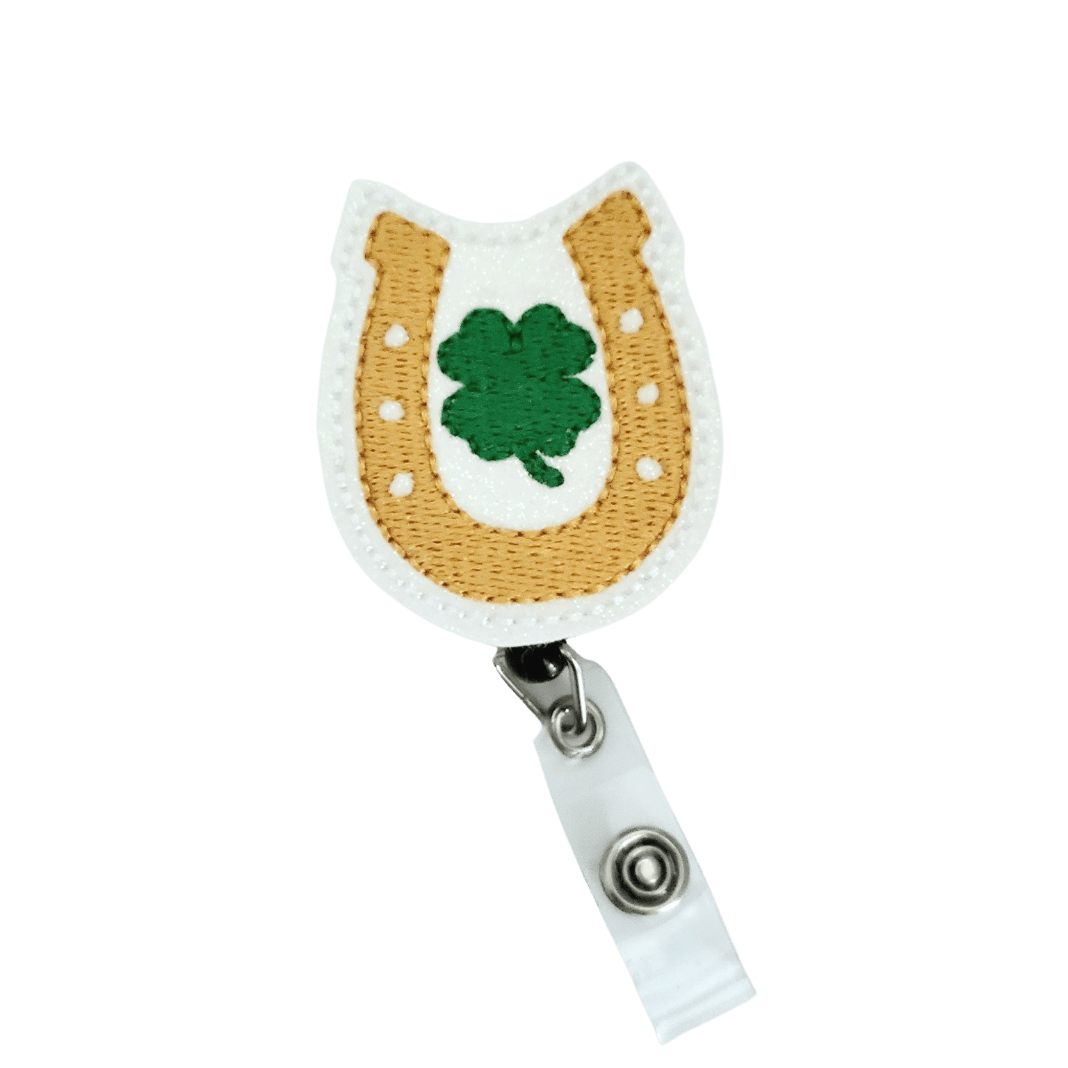 Vinyl Lucky Horseshoe Badge Topper + Reel - | Happie Potato Image 1