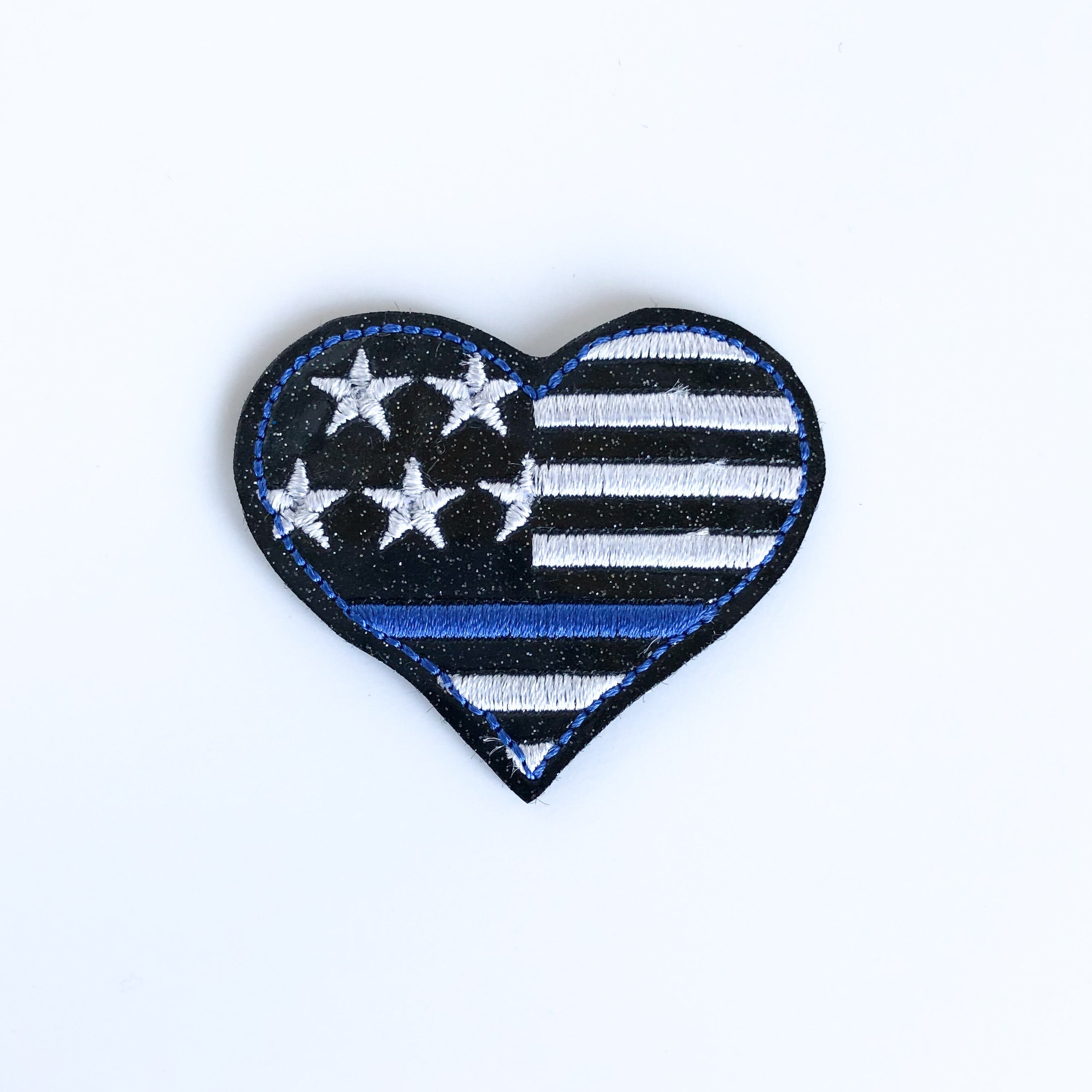Vinyl Thin Blue Line EMERGENCY Badge Topper + Reel - | Happie Potato Image 3