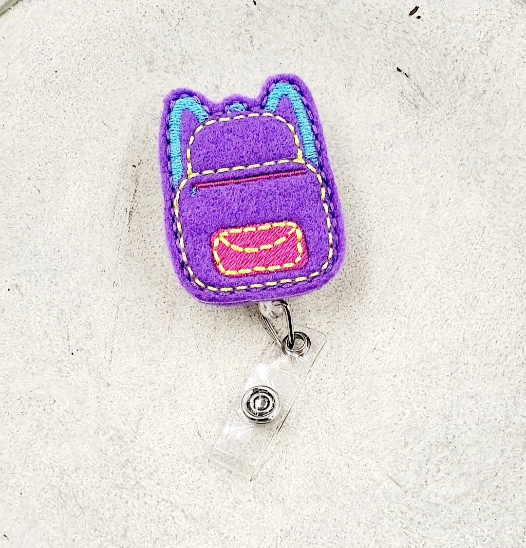 Felt School Backpack Badge Topper + Reel - | Happie Potato Image 2