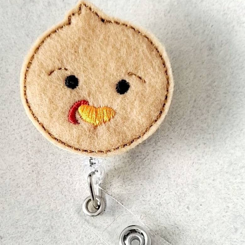 Felt Turkey Girl or Boy Face Badge Topper + Reel - | Happie Potato Image 3