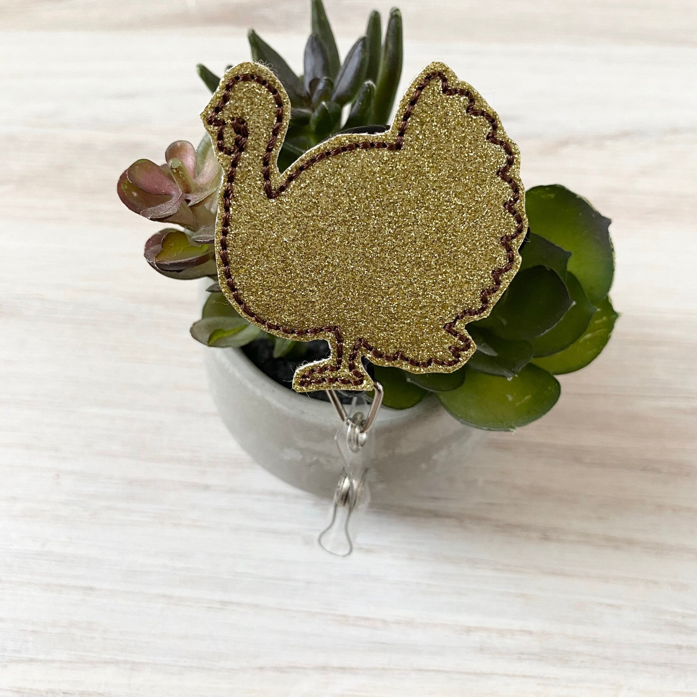 Vinyl Turkey Hand Badge Topper + Reel - | Happie Potato Image 2