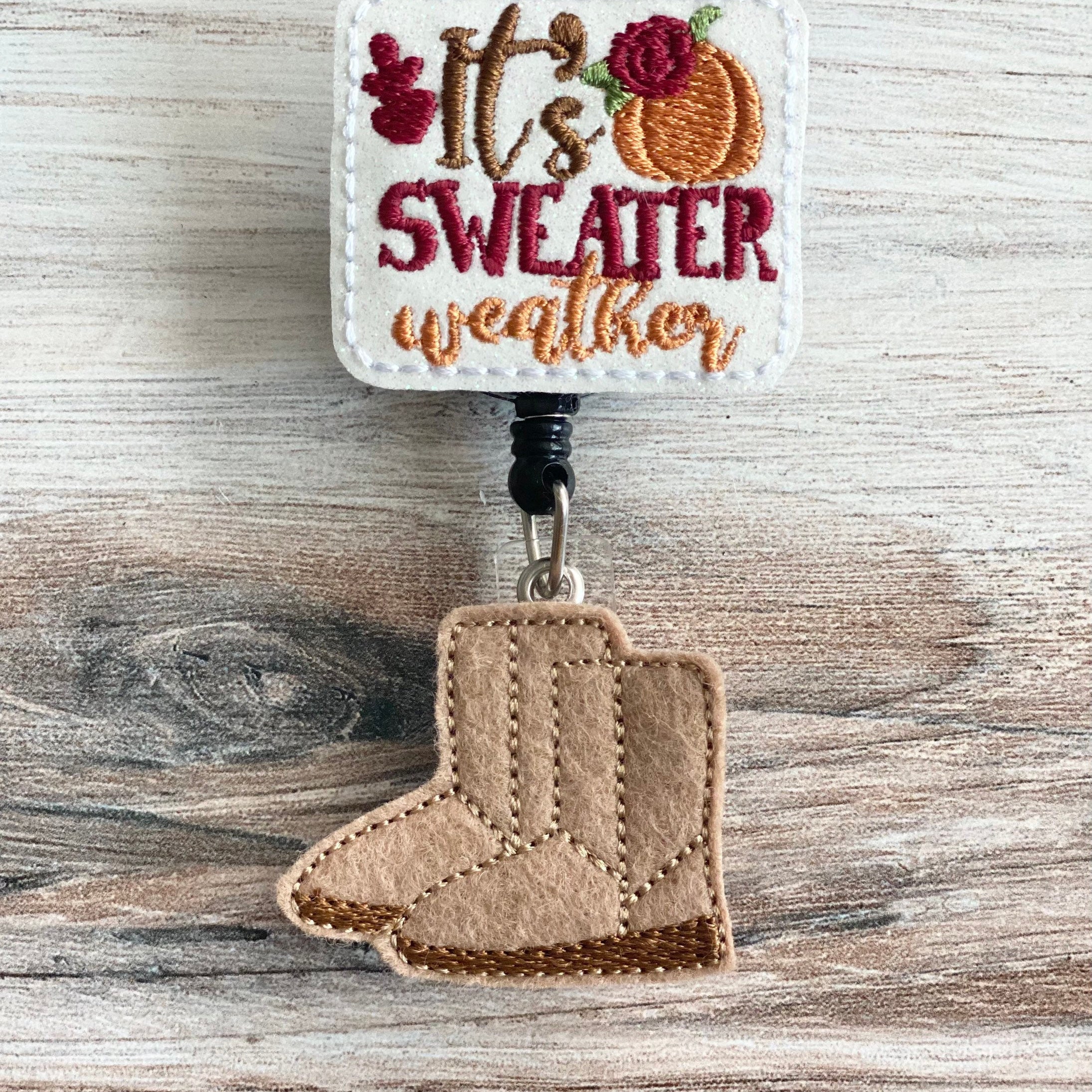 Vinyl It's Sweater Weather Duo Permanent Badge Reel - | Happie Potato Image 2