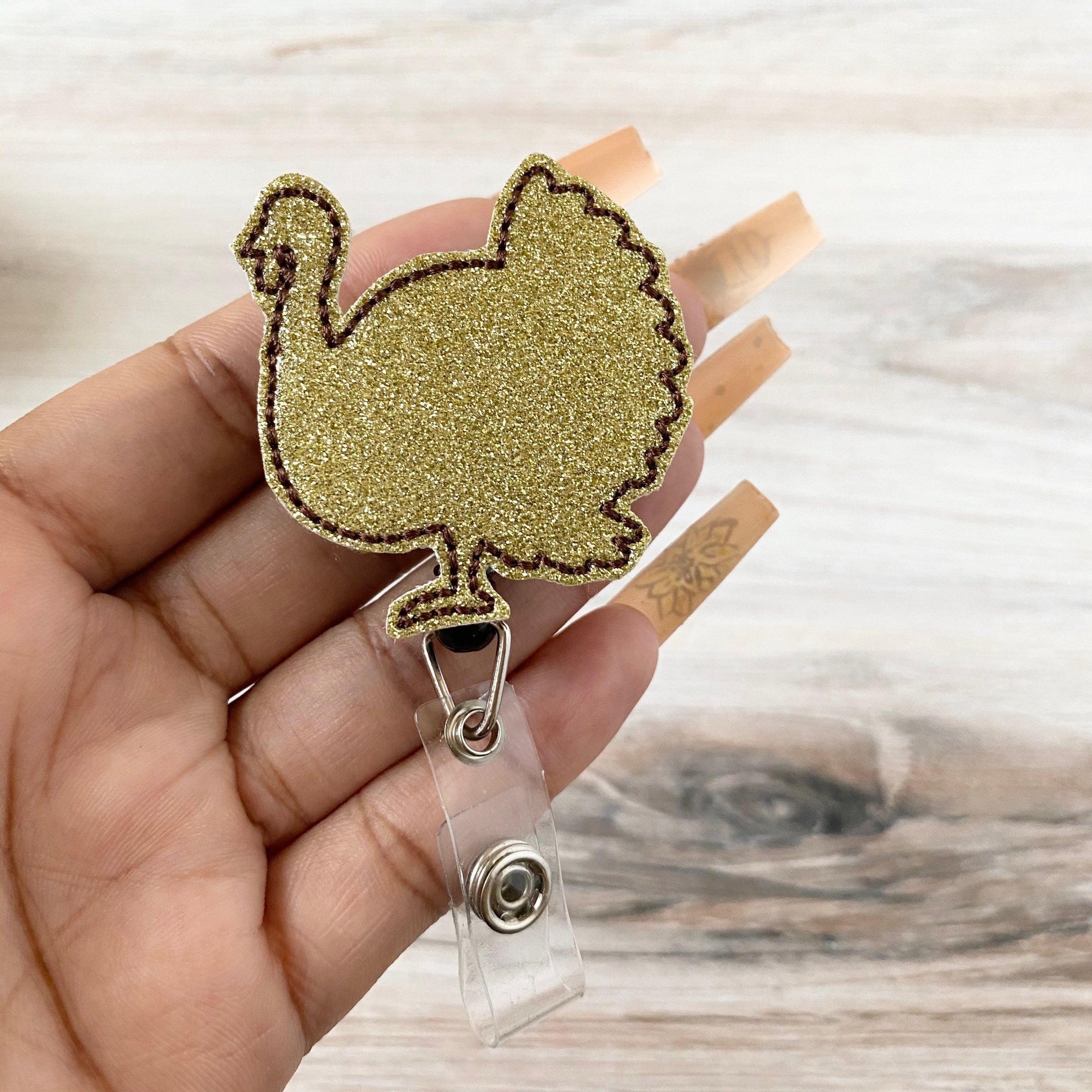 Vinyl Turkey Hand Badge Topper + Reel - | Happie Potato Image 3