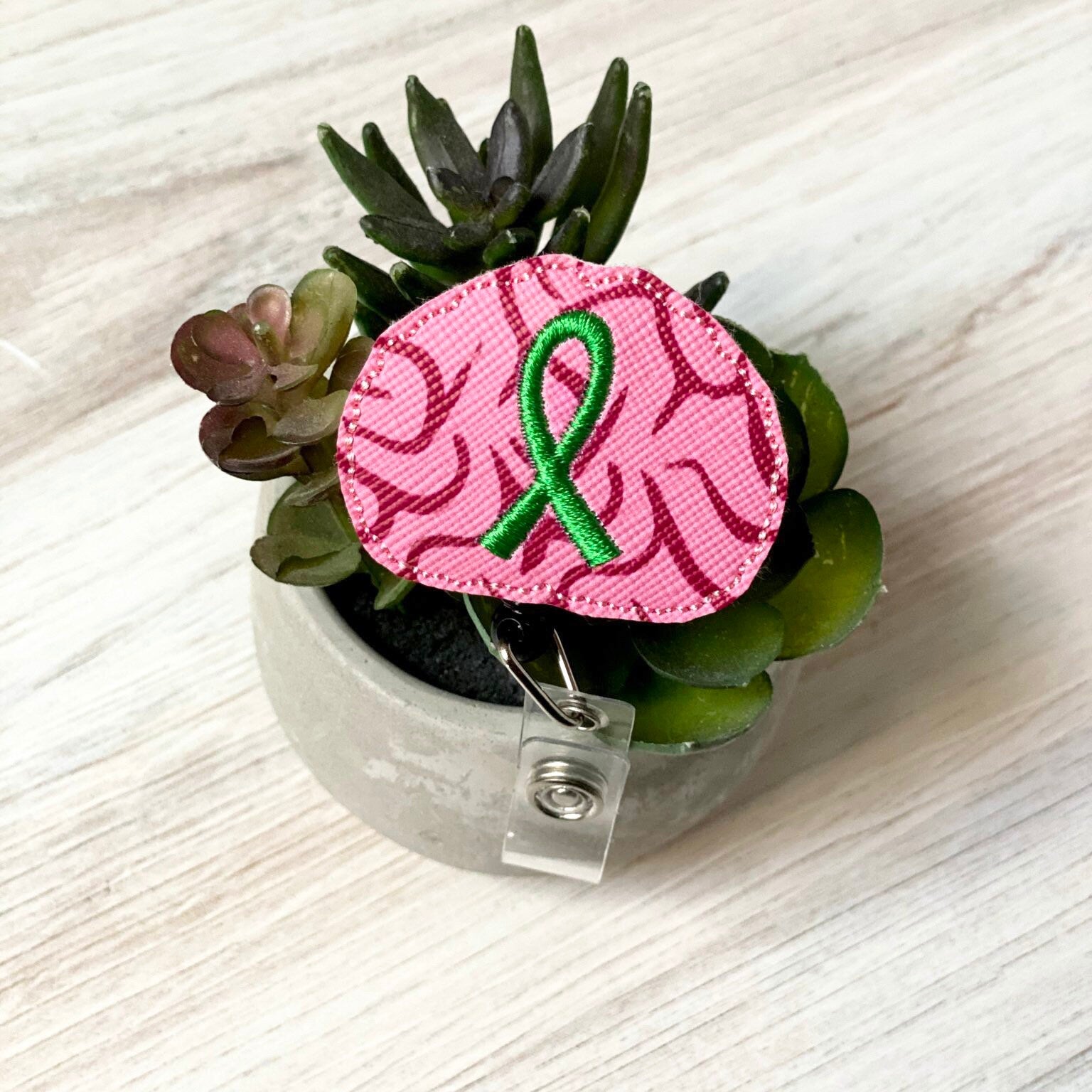 Vinyl Brain Badge Badge Topper + Reel - | Happie Potato Image 6