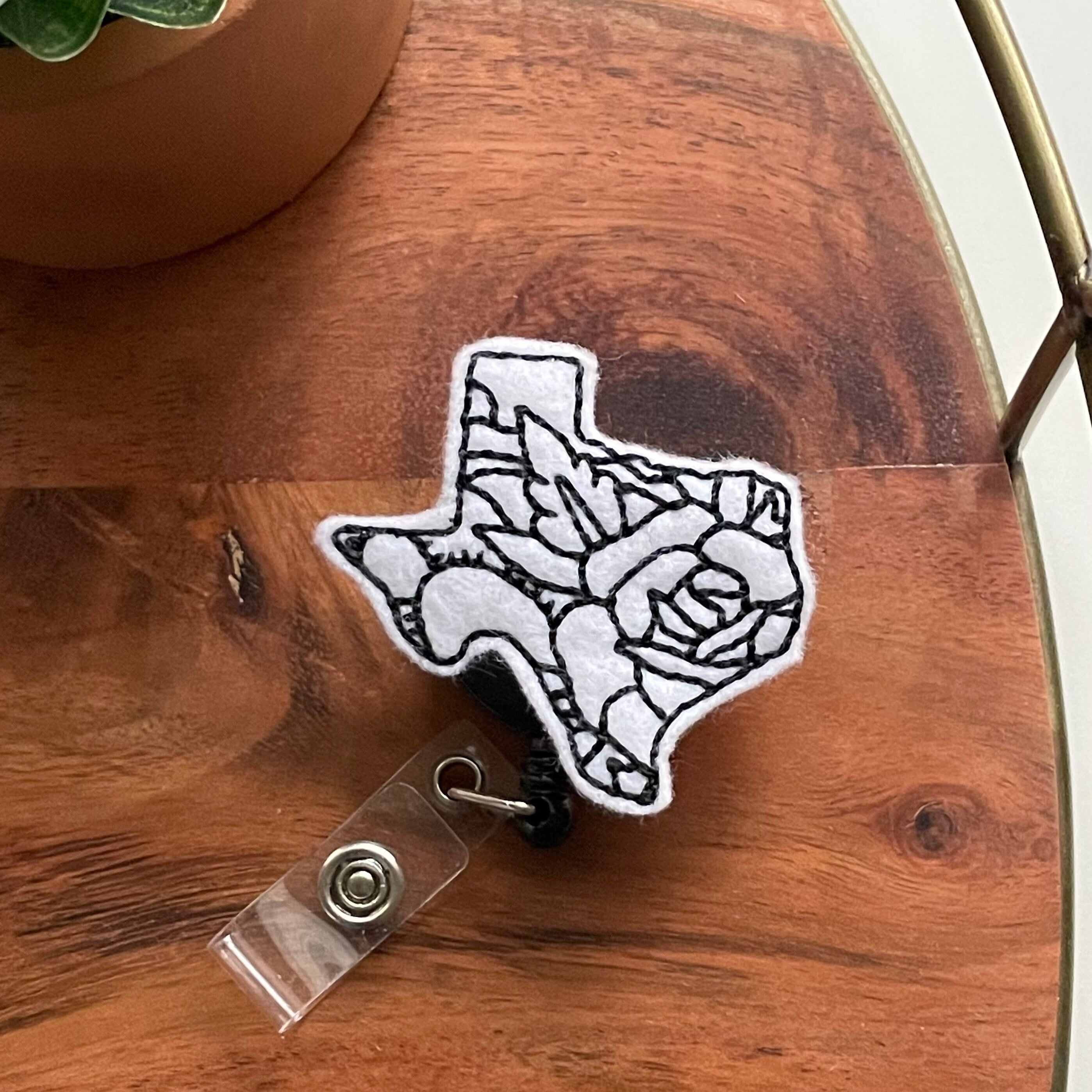 Felt Texas State Magnolia Flower Badge Topper + Reel - | Happie Potato Image 3