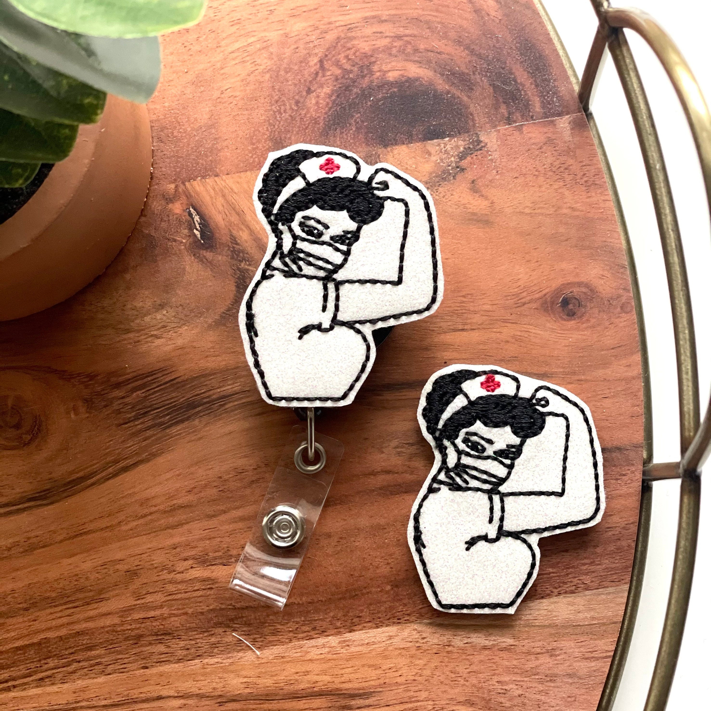 Vinyl Strong Nurse Badge Topper + Reel - | Happie Potato Image 4