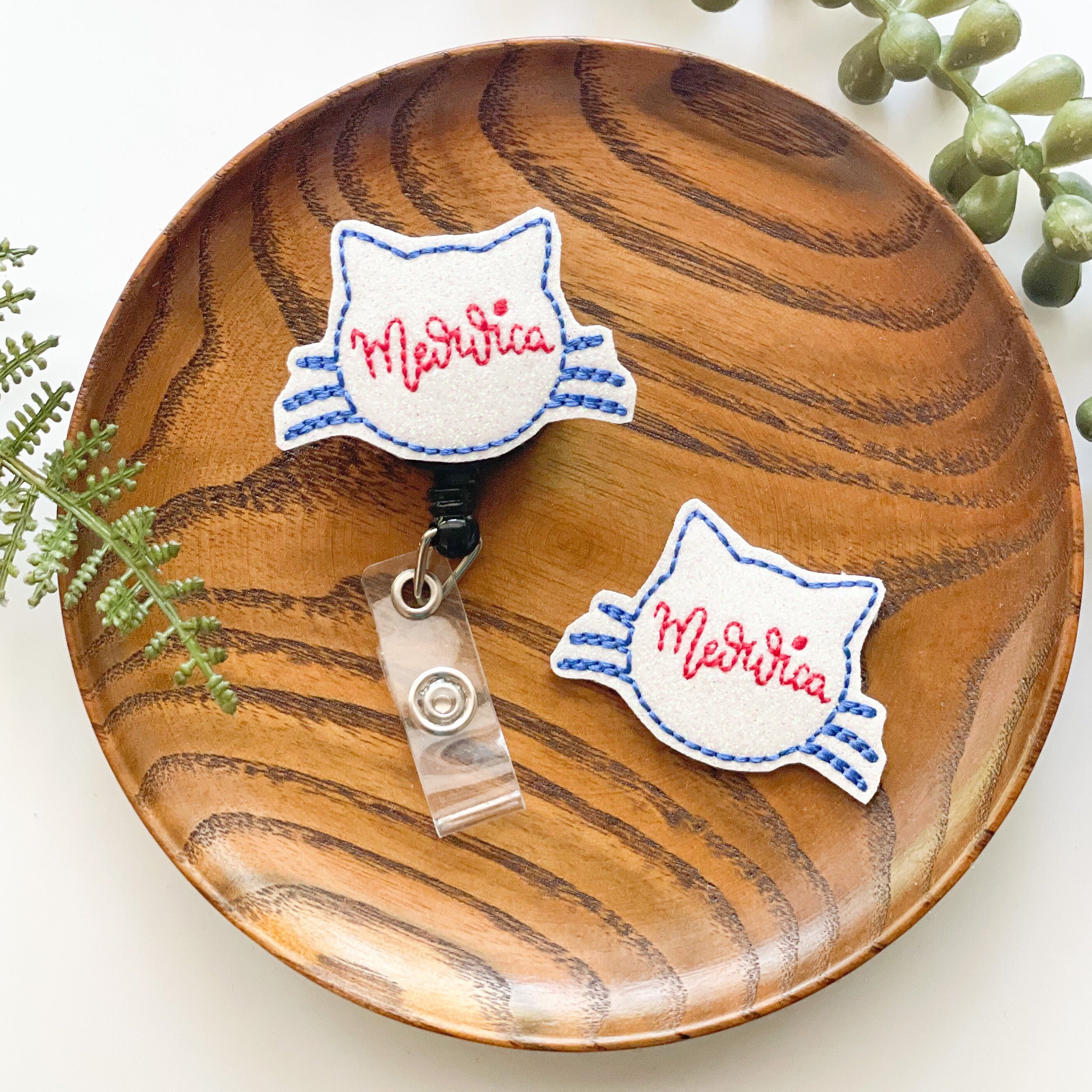 Vinyl Meowrica Badge Topper + Reel - | Happie Potato Image 2