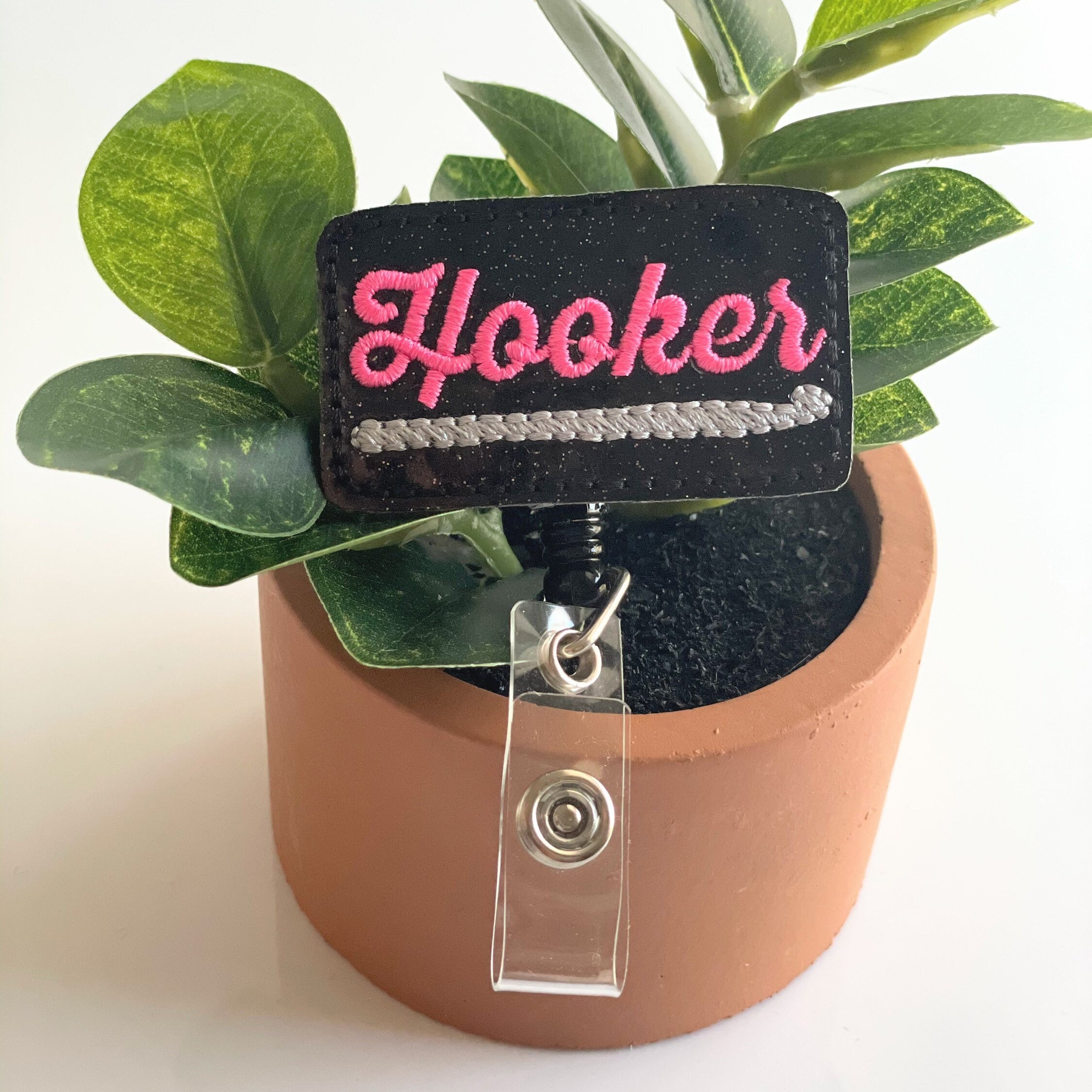 Vinyl Crochet Hooker Badge Topper + Reel - | Happie Potato Image 2