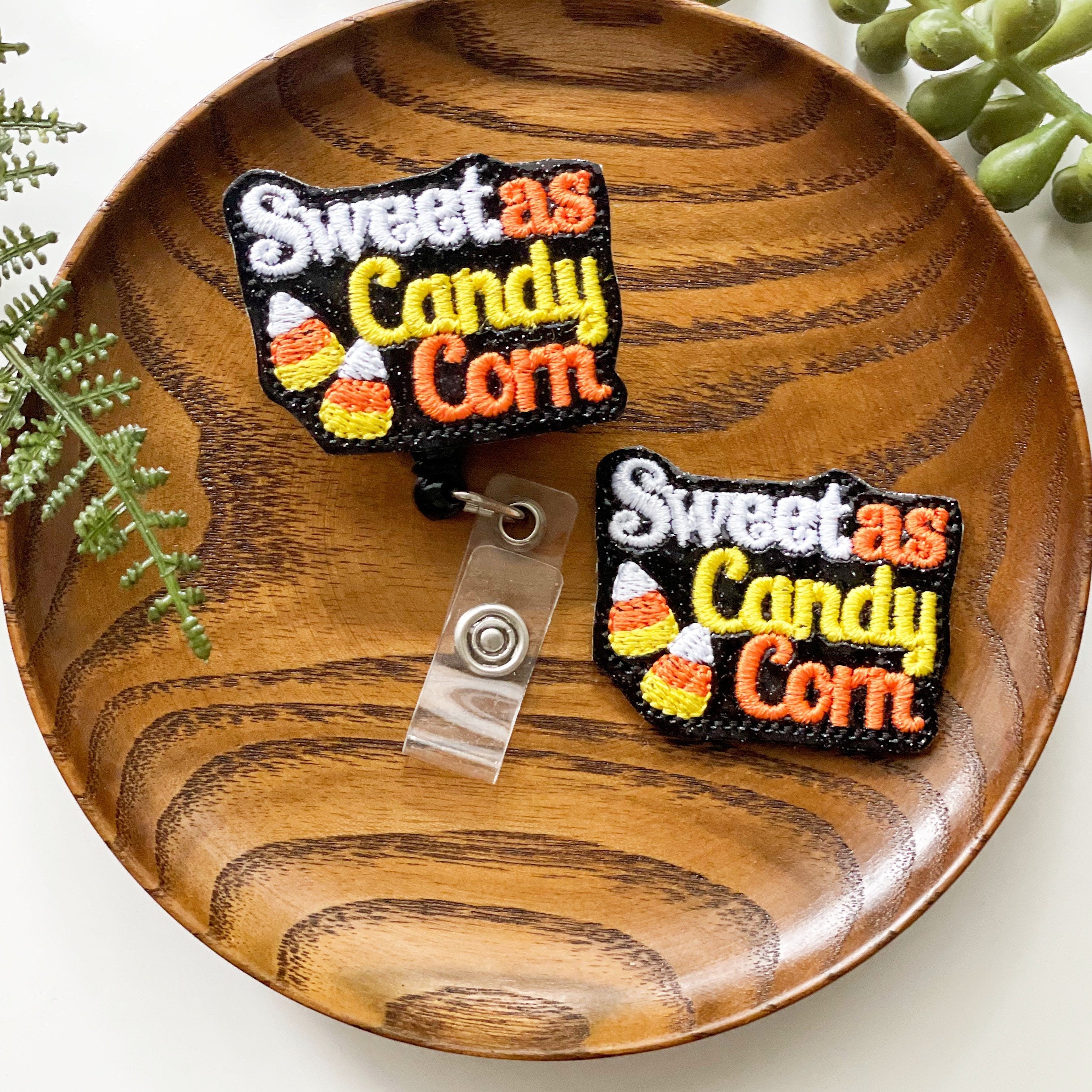 Vinyl Sweet as Candy Corn Badge Topper + Reel - | Happie Potato Image 2