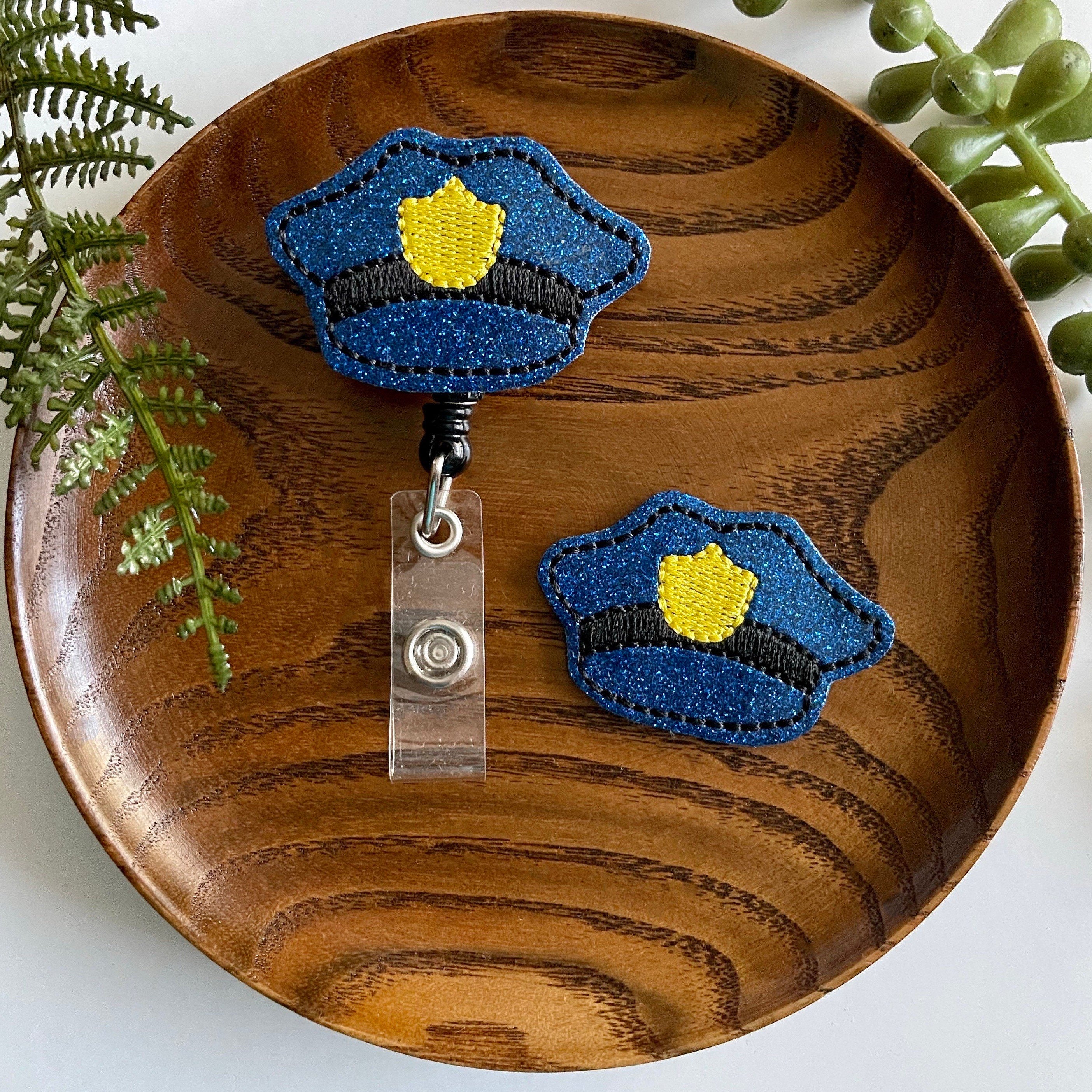 Vinyl Police Hat Badge Topper + Reel - | Happie Potato Image 2