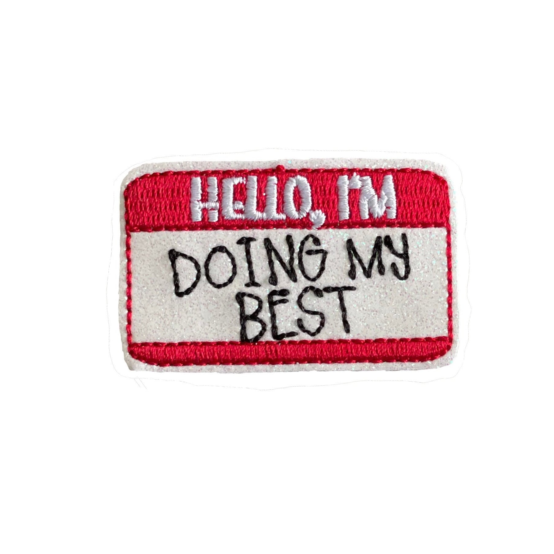 Vinyl Hello I'm Doing My Best Badge Topper + Reel - | Happie Potato Image 1