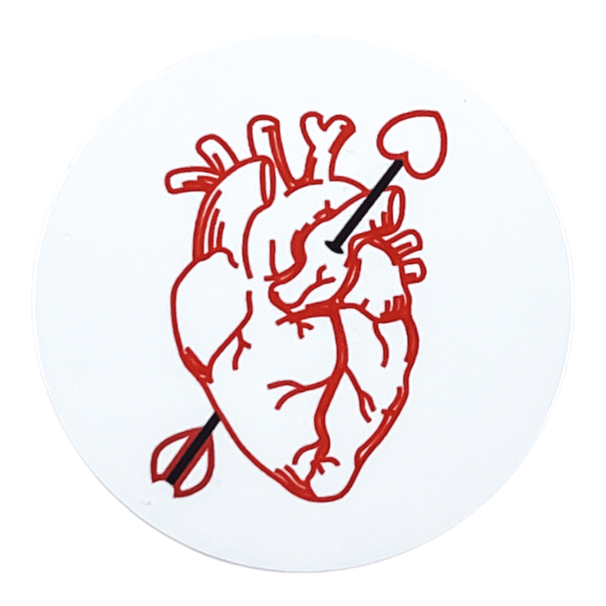 Acrylic Heart and Arrows Badge Topper + Reel - | Happie Potato Image 1
