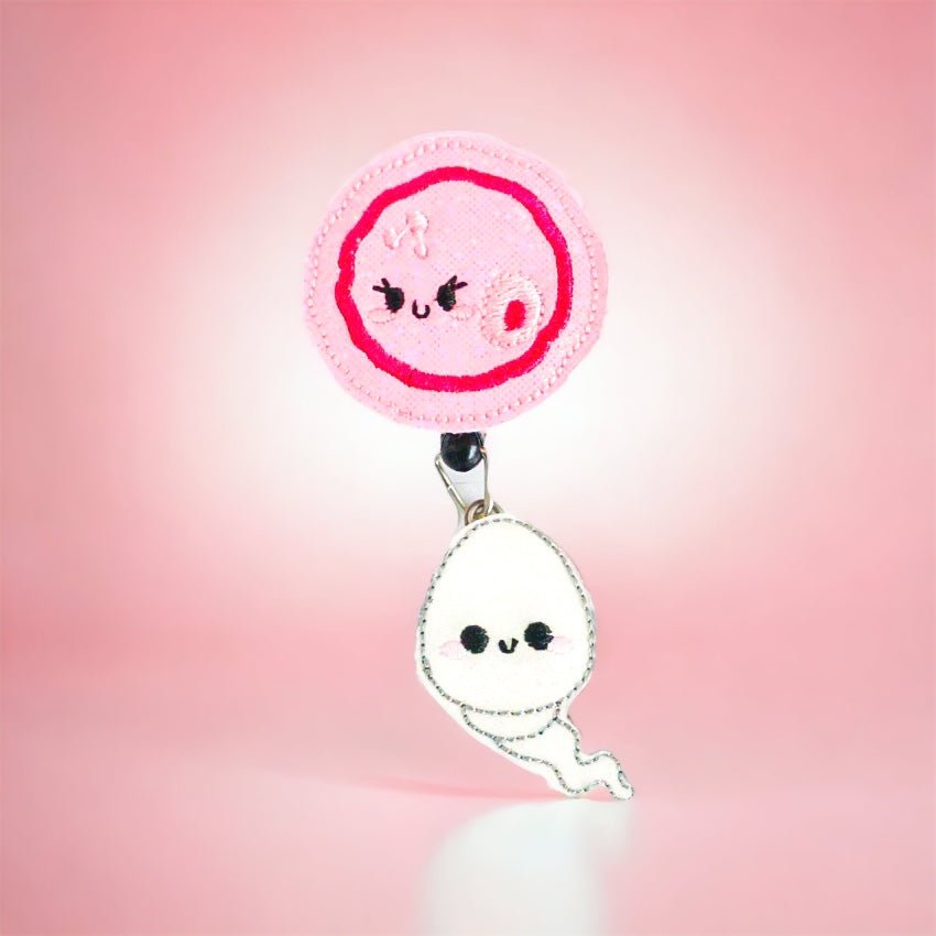Vinyl Egg & Sperm Badge Reel - | Happie Potato Image 2