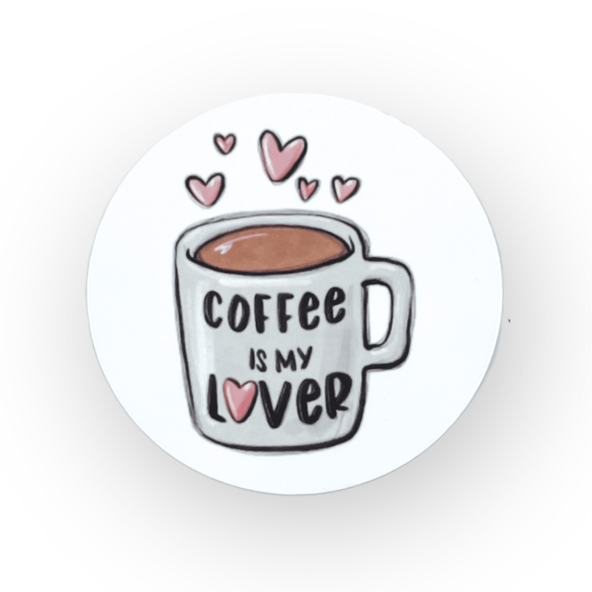 Acrylic Coffee Lover Badge Topper + Reel - | Happie Potato Image 1