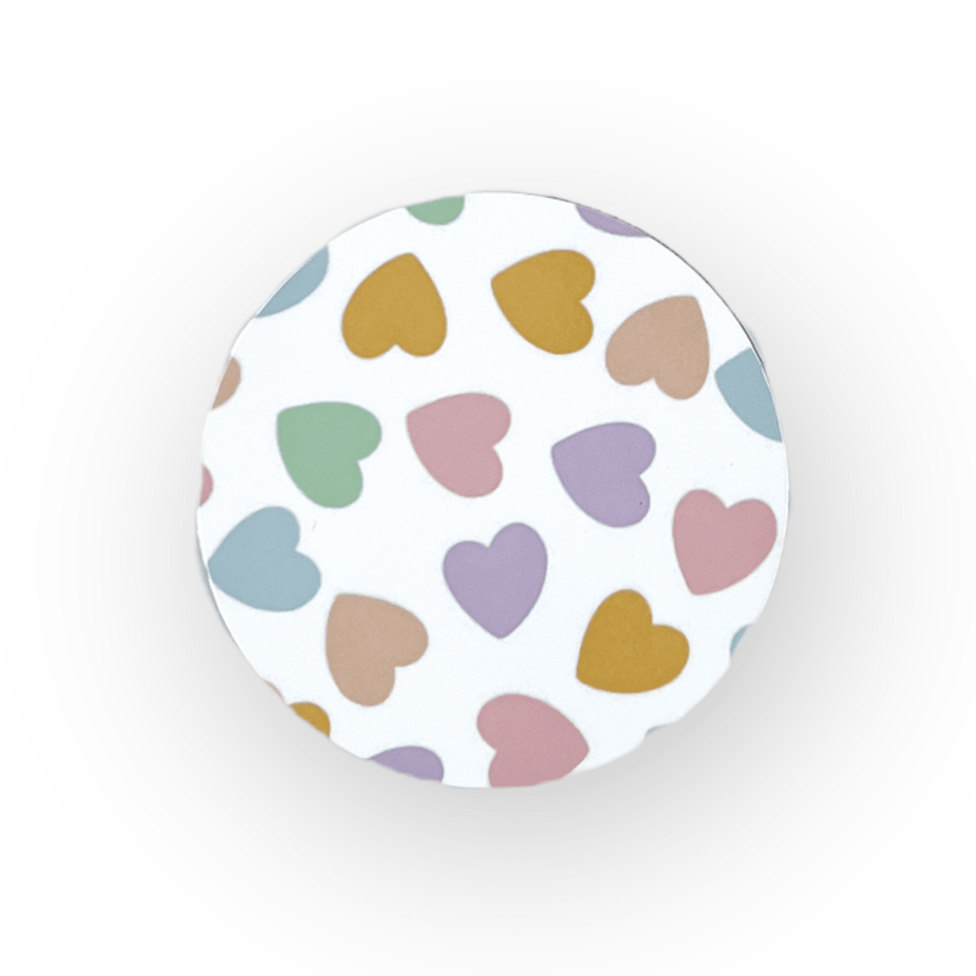 Acrylic Pastel Hearts A Badge Topper + Reel - | Happie Potato Image 1