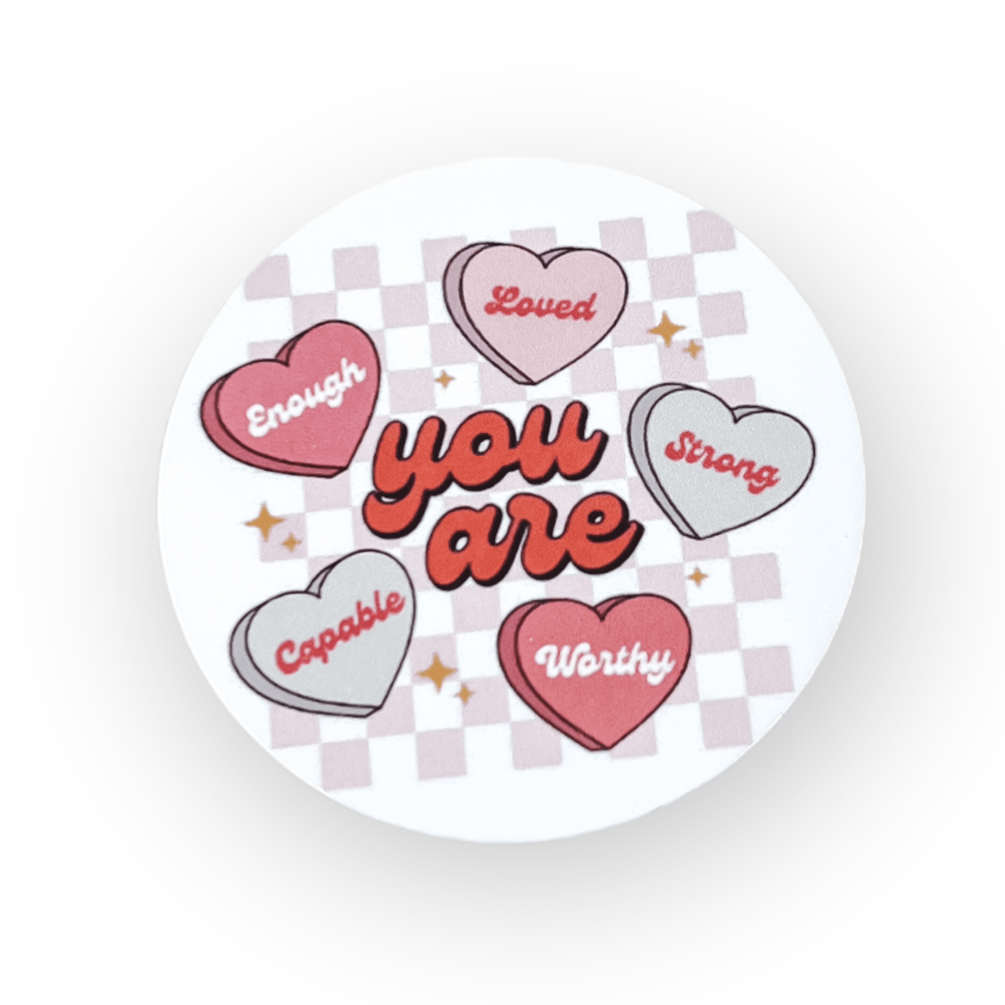 Acrylic You Are Enough Velcro Badge Topper - | Happie Potato Image 1