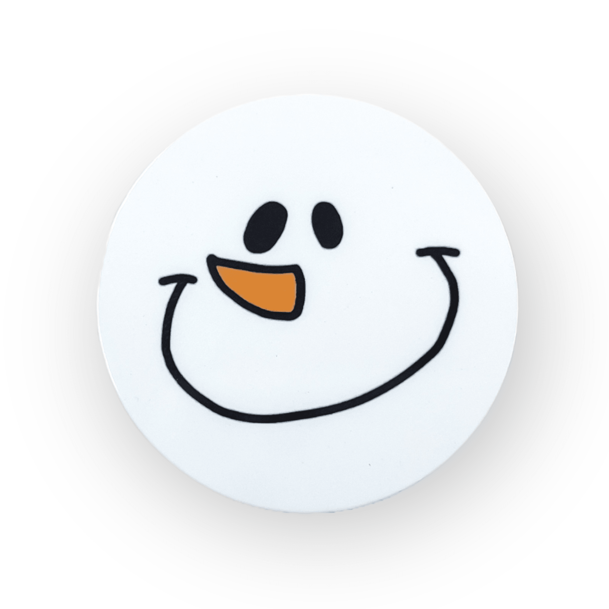 Acrylic Snowman Face Badge Topper + Reel - | Happie Potato Image 1