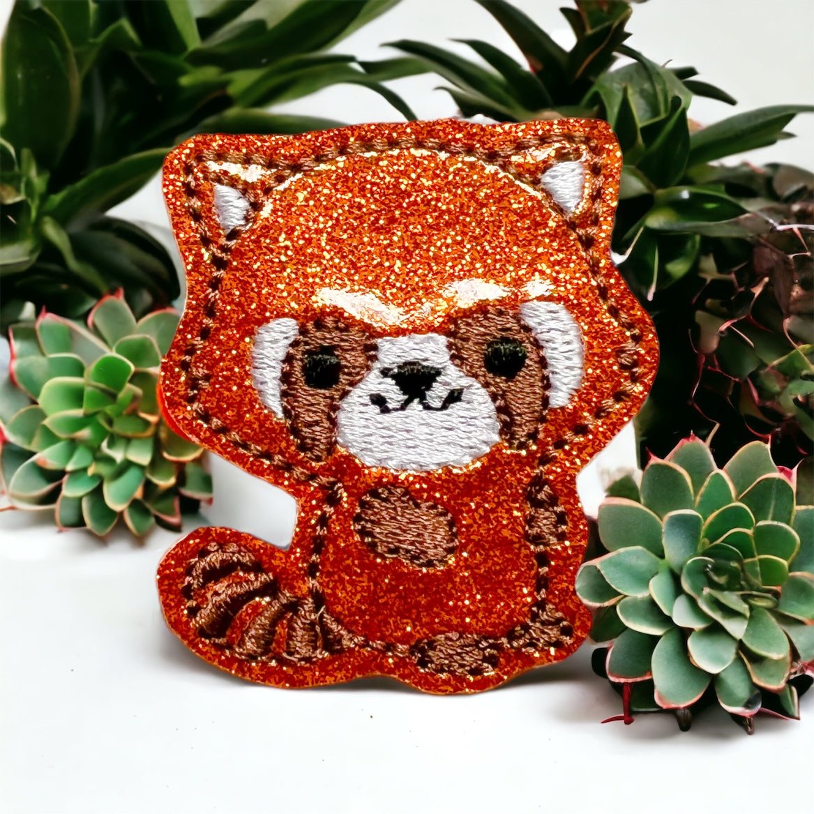 Vinyl Red Panda Badge Topper + Reel - | Happie Potato Image 2