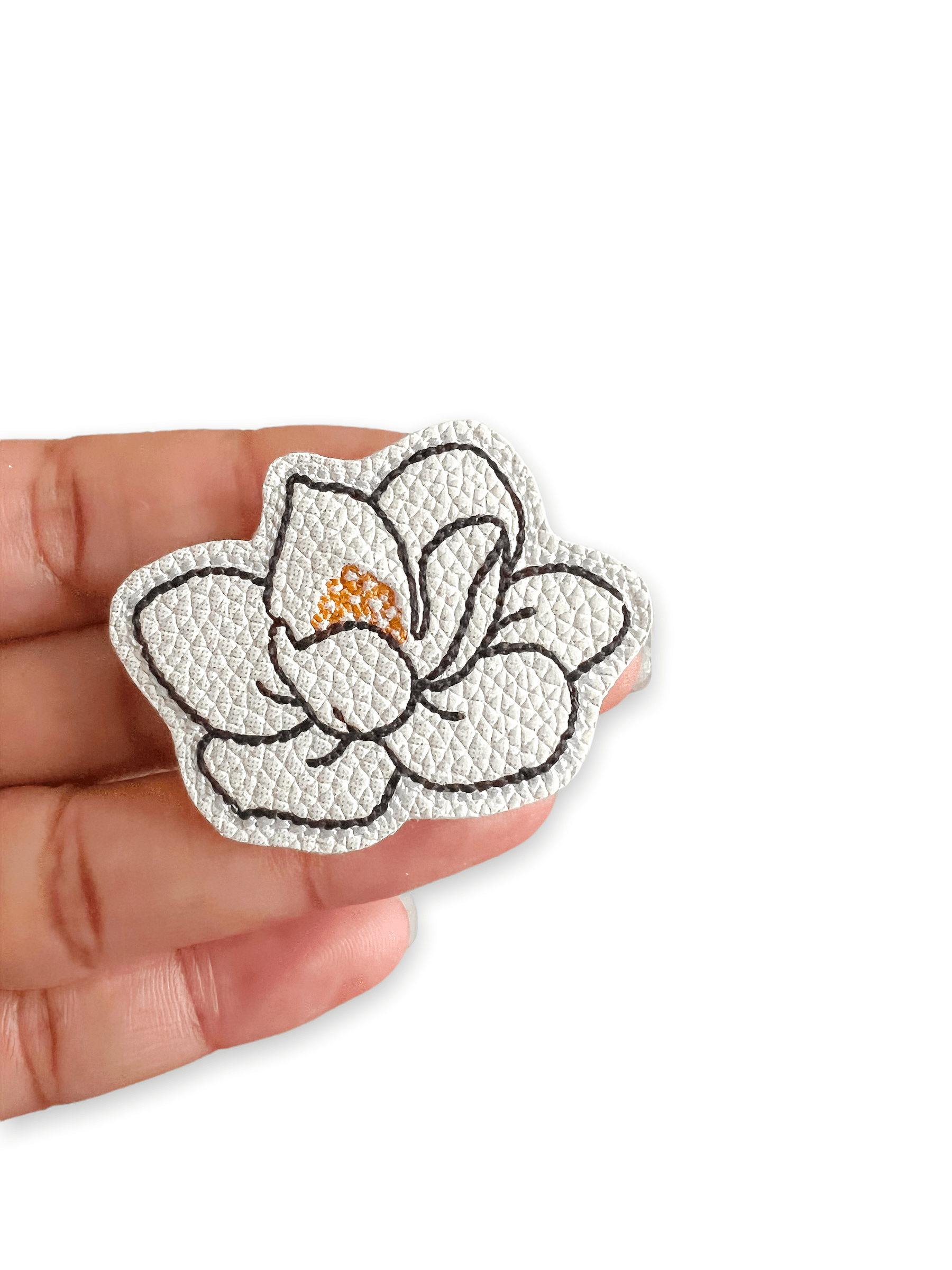 Vinyl Magnolia Flower Badge Topper + Reel - | Happie Potato Image 2