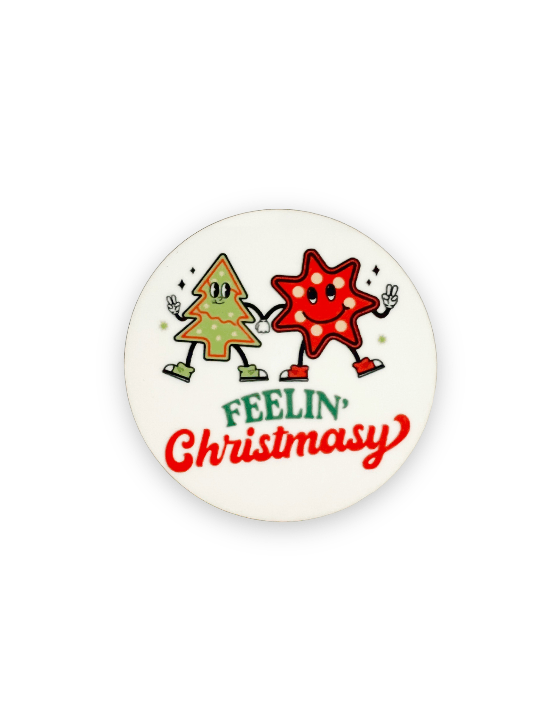 Acrylic Feeling’ Christmasy Badge Topper + Reel - | Happie Potato Image 1