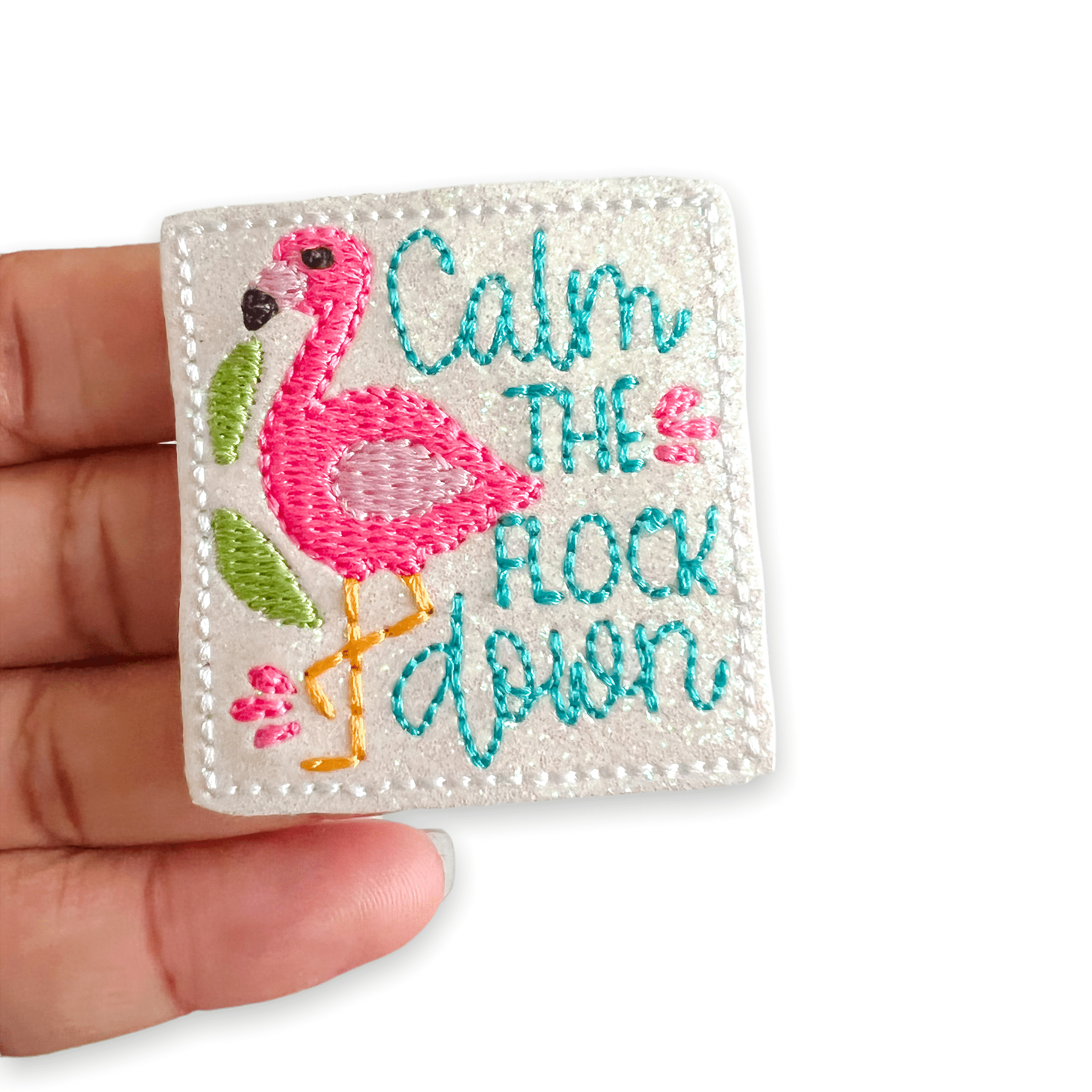 Vinyl – Calm the Flock Down Badge Topper + Reel - | Happie Potato Image 2