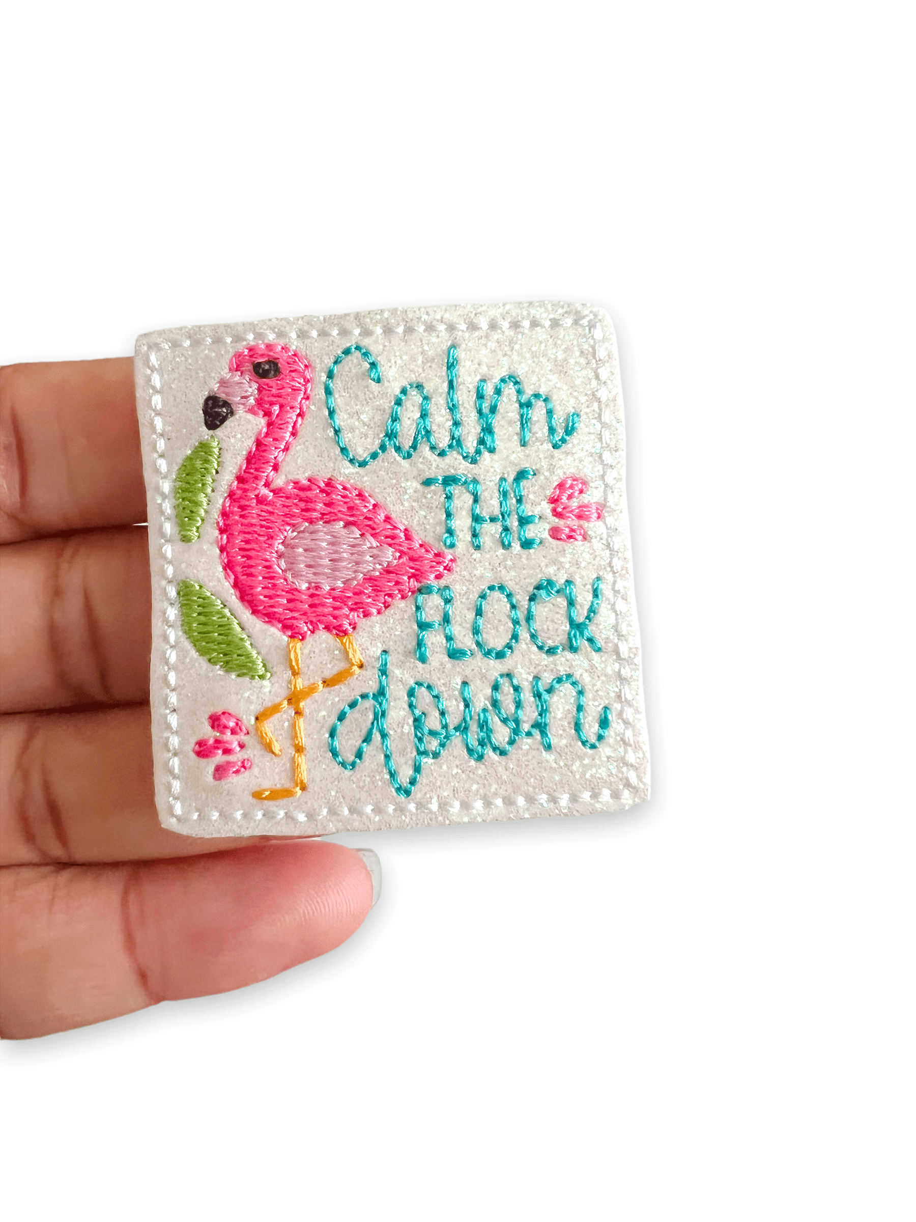 Vinyl β Calm the Flock Down Badge Topper + Reel - | Happie Potato Image 2