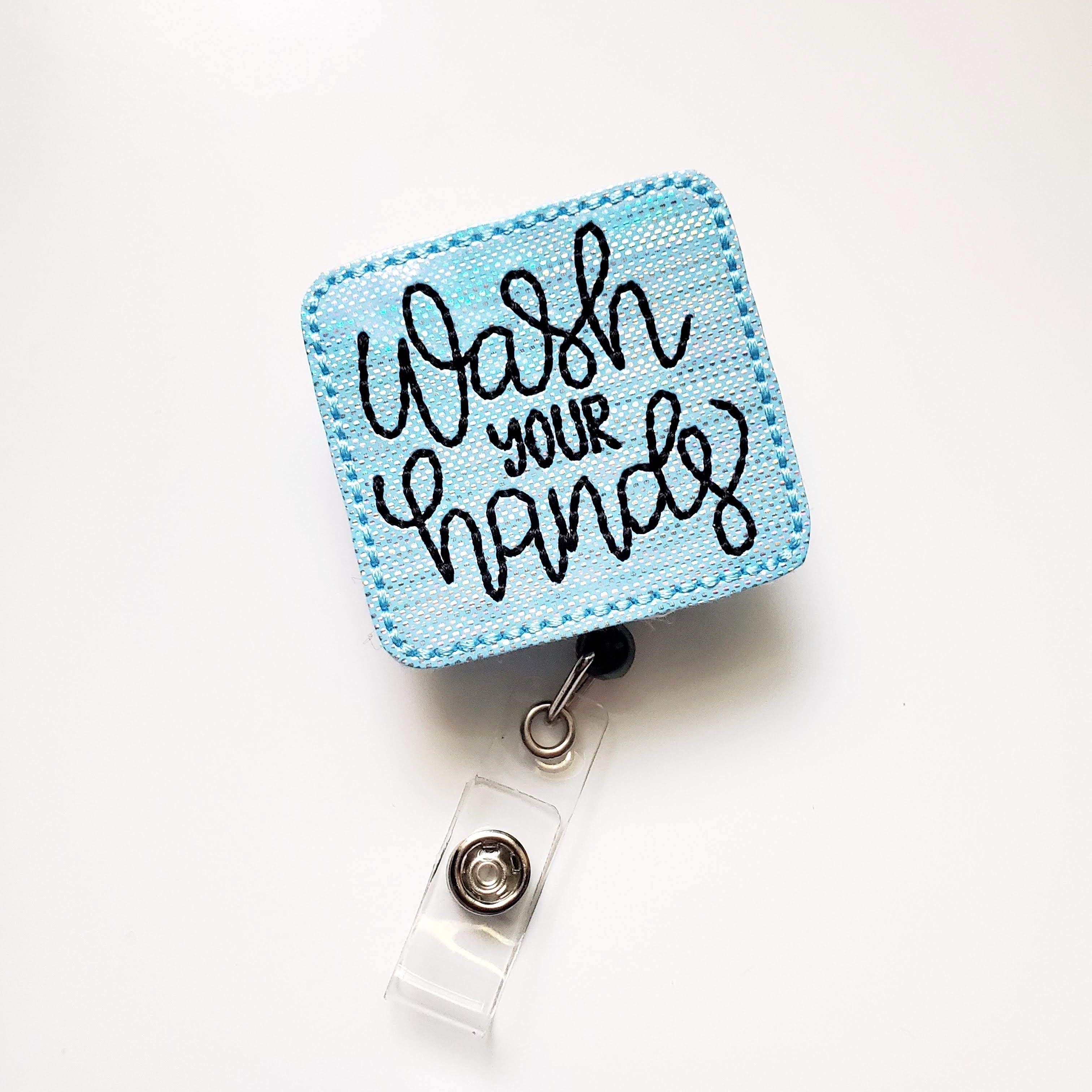 Vinyl Wash your Hands Badge Topper + Reel - | Happie Potato Image 1