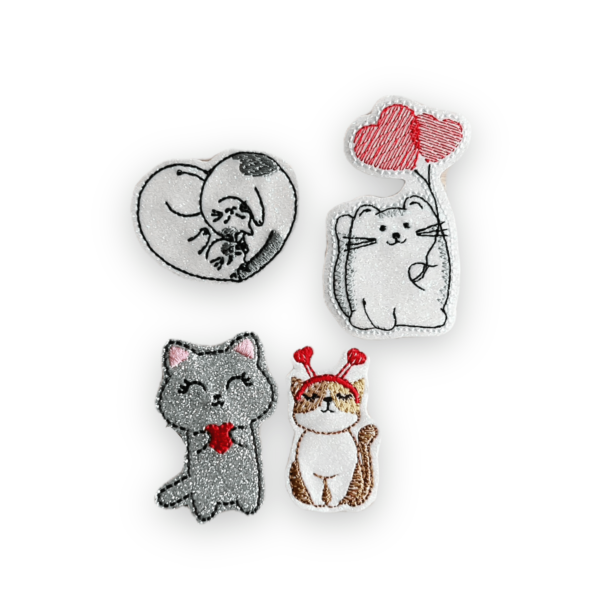 Vinyl Valentine Cat Badge Topper + Reel - | Happie Potato Image 1