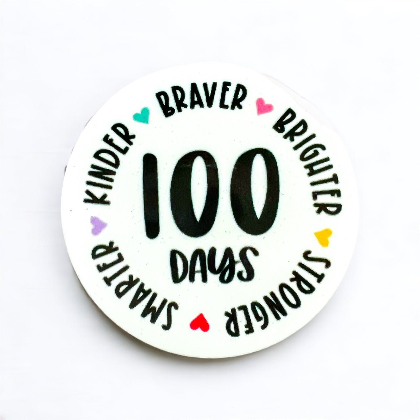 Acrylic 100 Days Of School Badge Topper + Reel - | Happie Potato Image 1