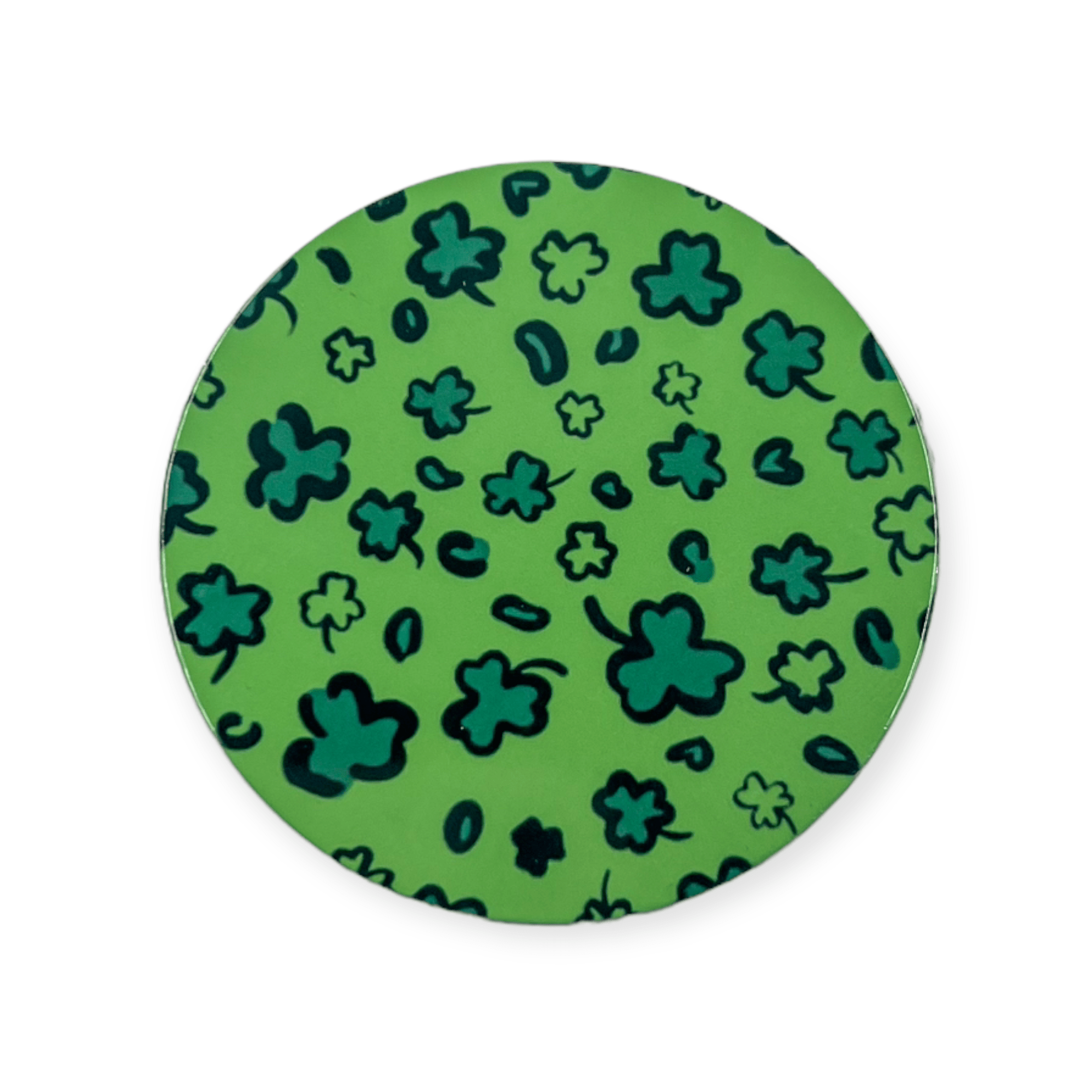 Acrylic Clover Green Badge Topper + Reel - | Happie Potato Image 1