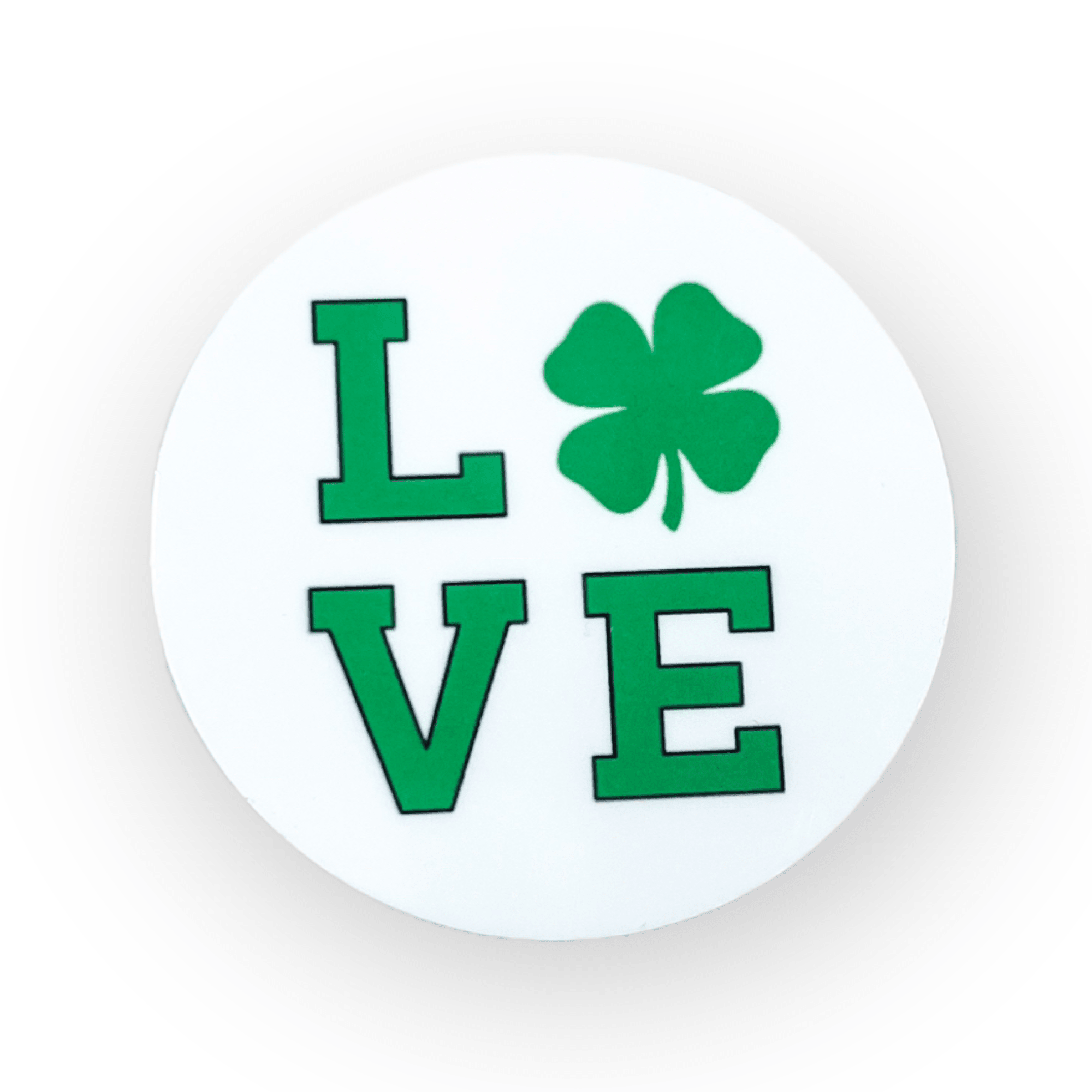 Acrylic Shamrock Love Badge Topper + Reel - | Happie Potato Image 1