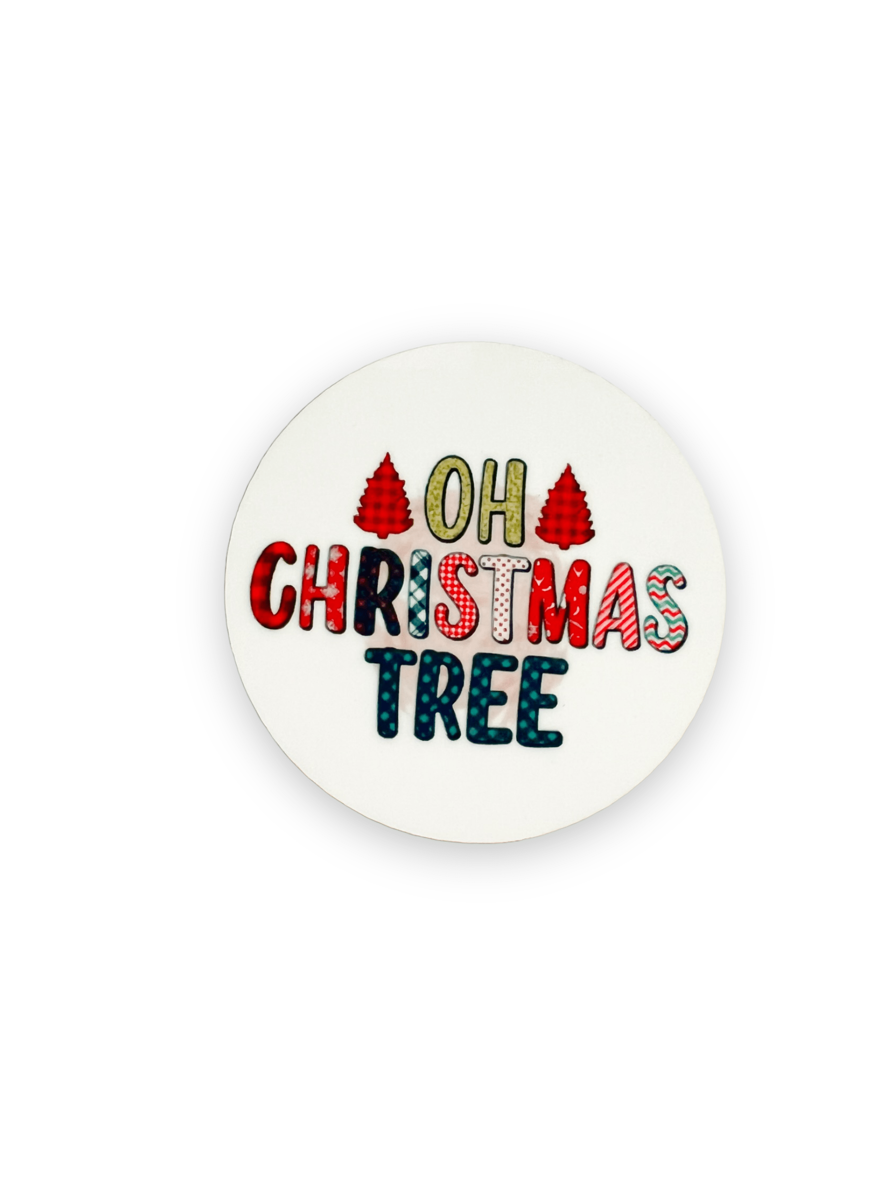 Acrylic Oh Christmas Tree Badge Topper + Reel - | Happie Potato Image 1