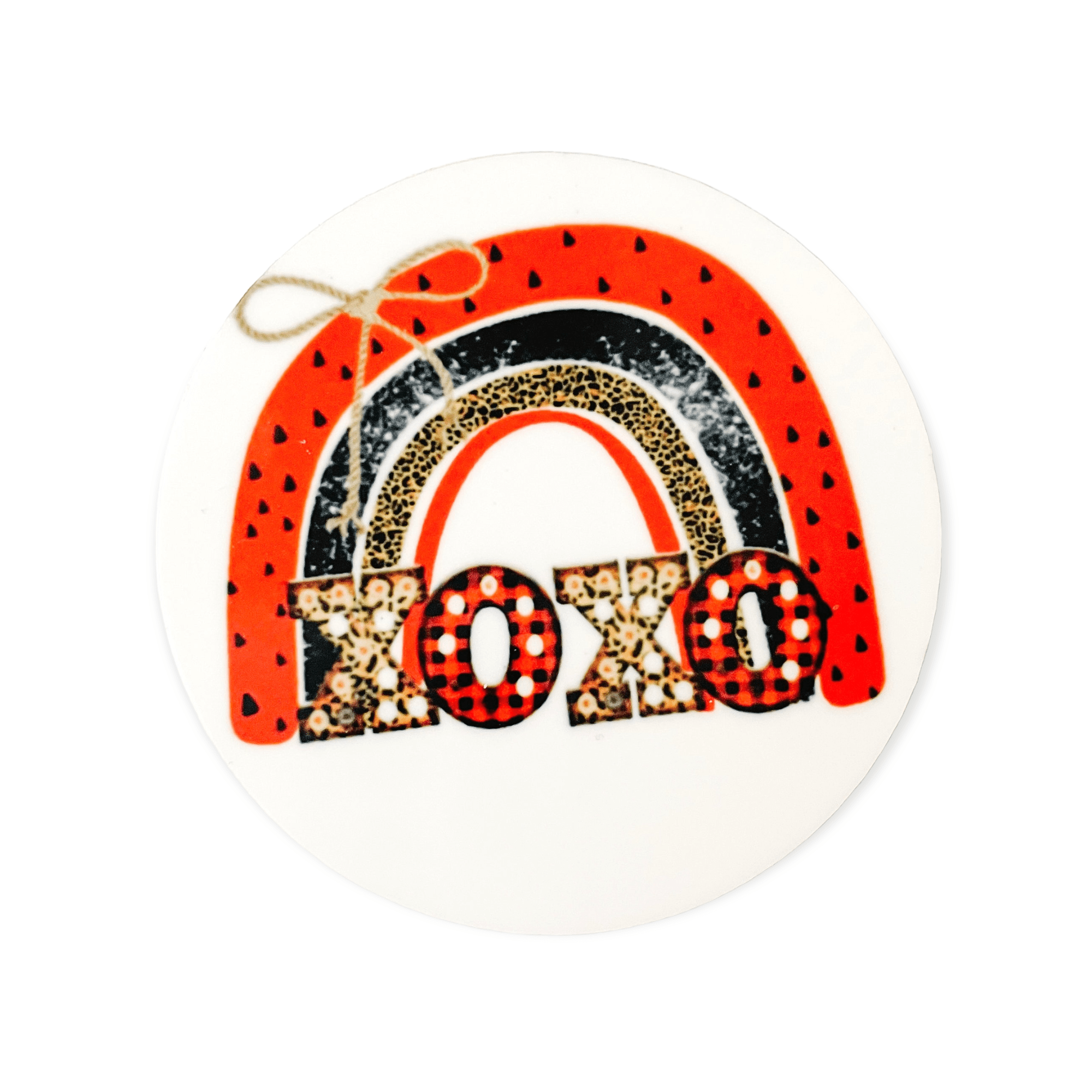 Acrylic XOXO Rainbow Badge Topper + Reel - | Happie Potato Image 1