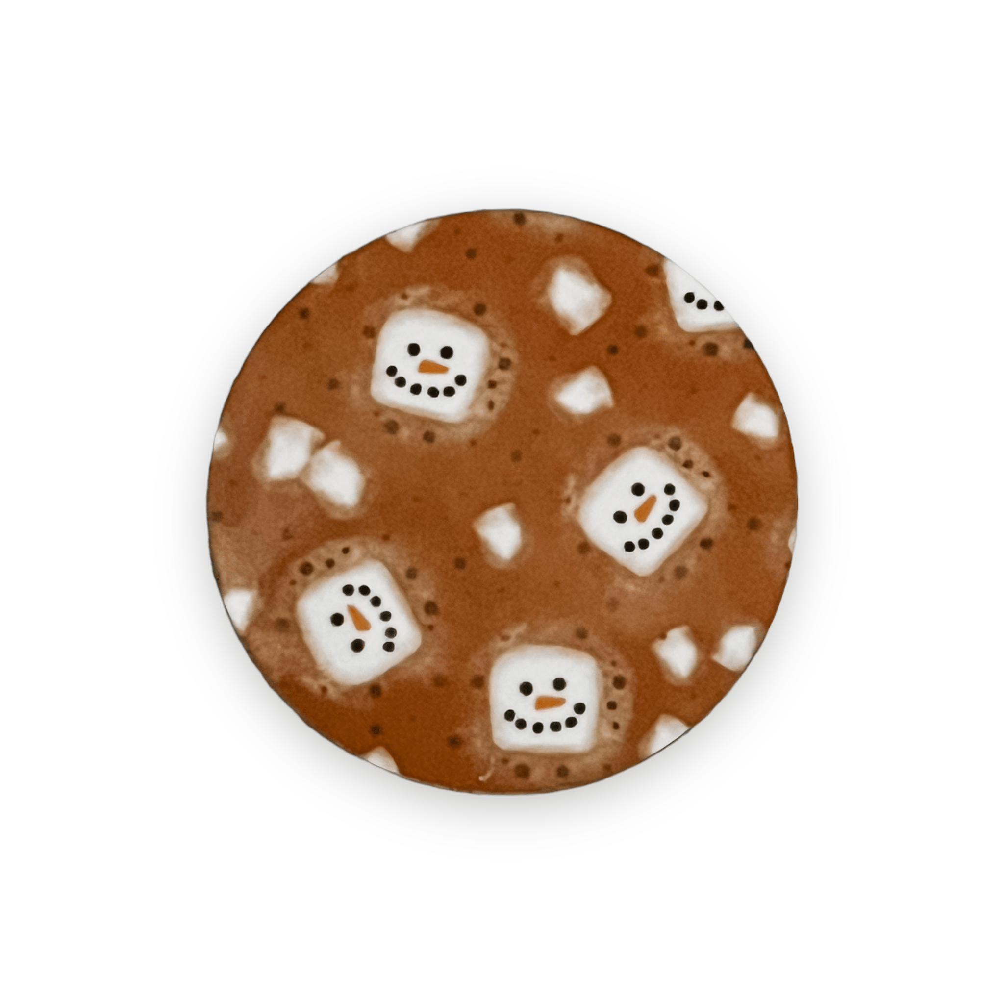 Acrylic Cocoa Snowman Badge Topper + Reel - | Happie Potato Image 1